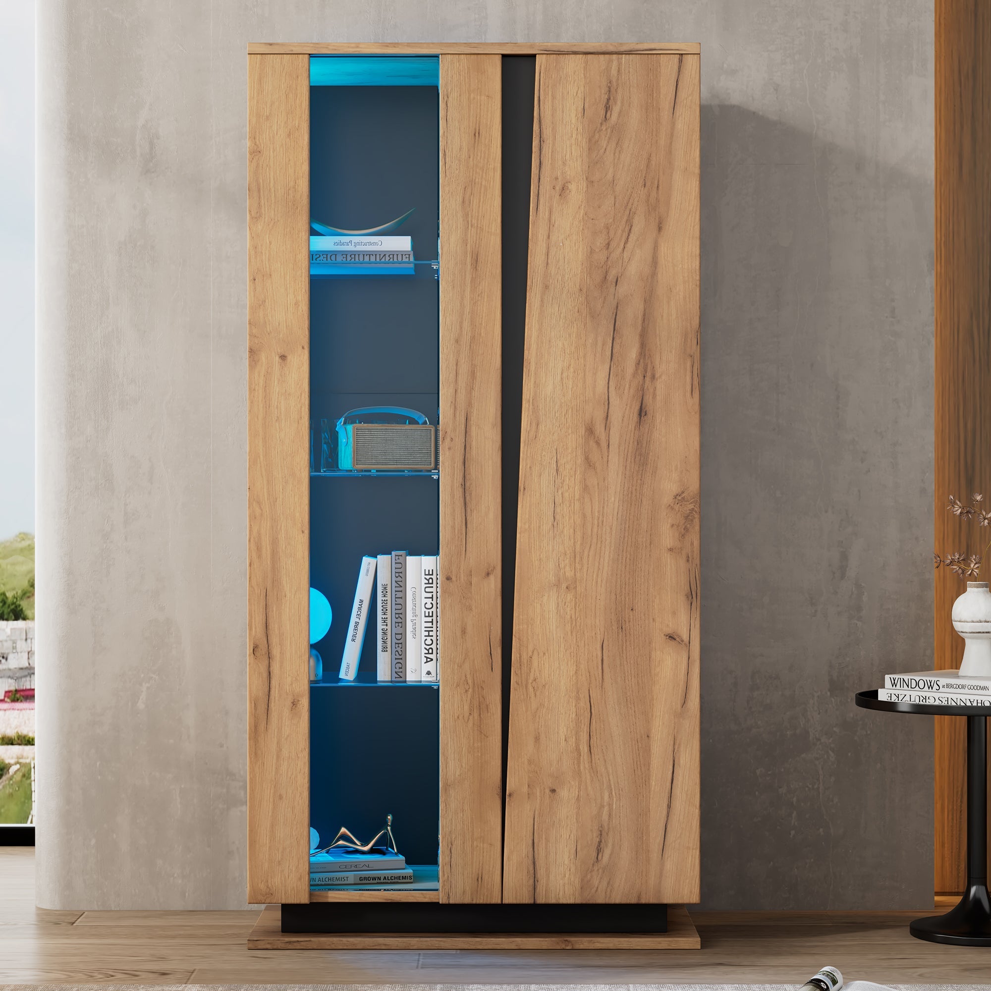 Logidon vitrinekast 80x35x160 cm met acryl deuren en 8 planken