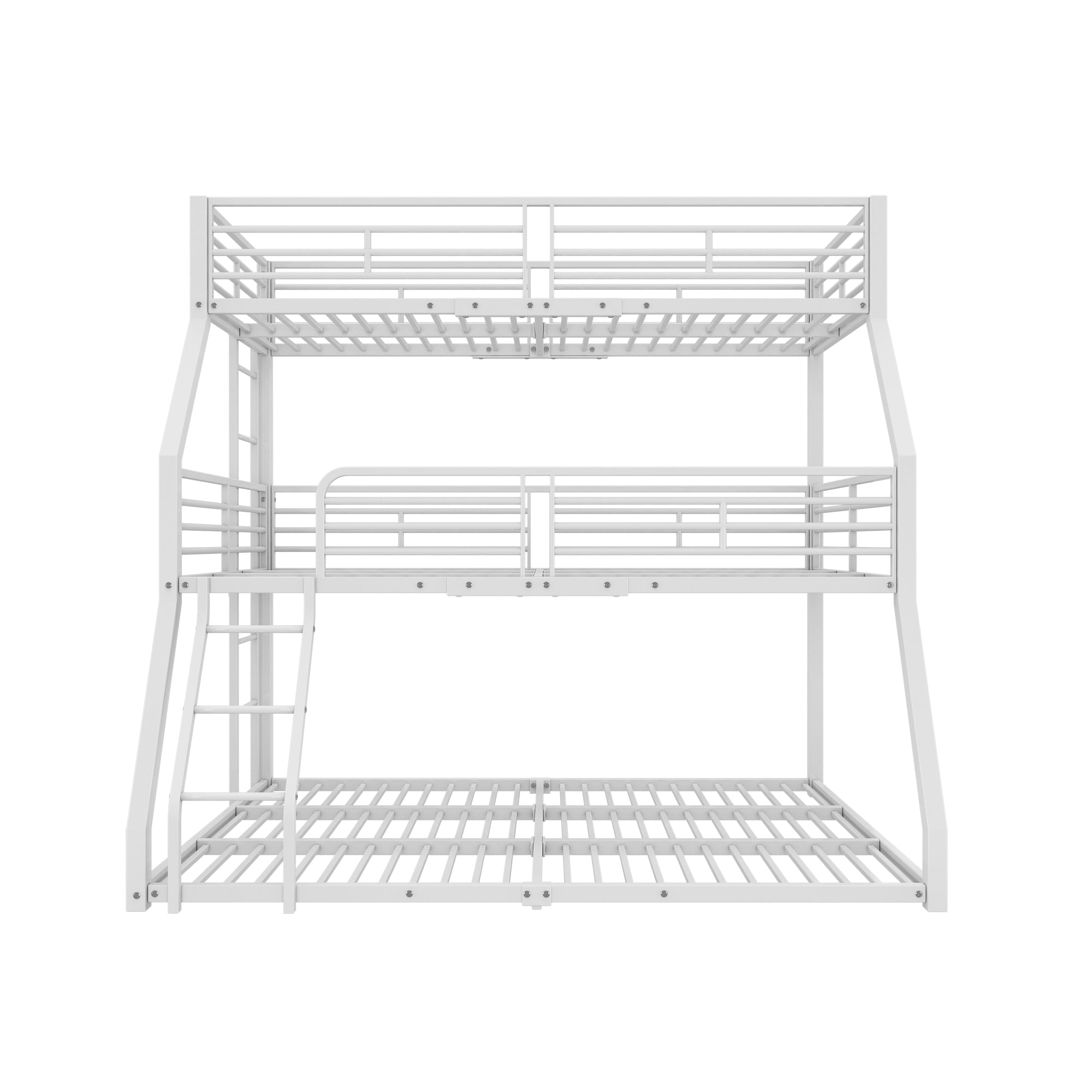 Logidon stapelbed 90x200 cm driedubbel metalen bedframe wit