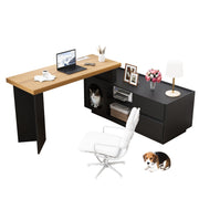 Logidon Hoekbureau met geïntegreerd dierenhok 120x50 cm MDF Zwart