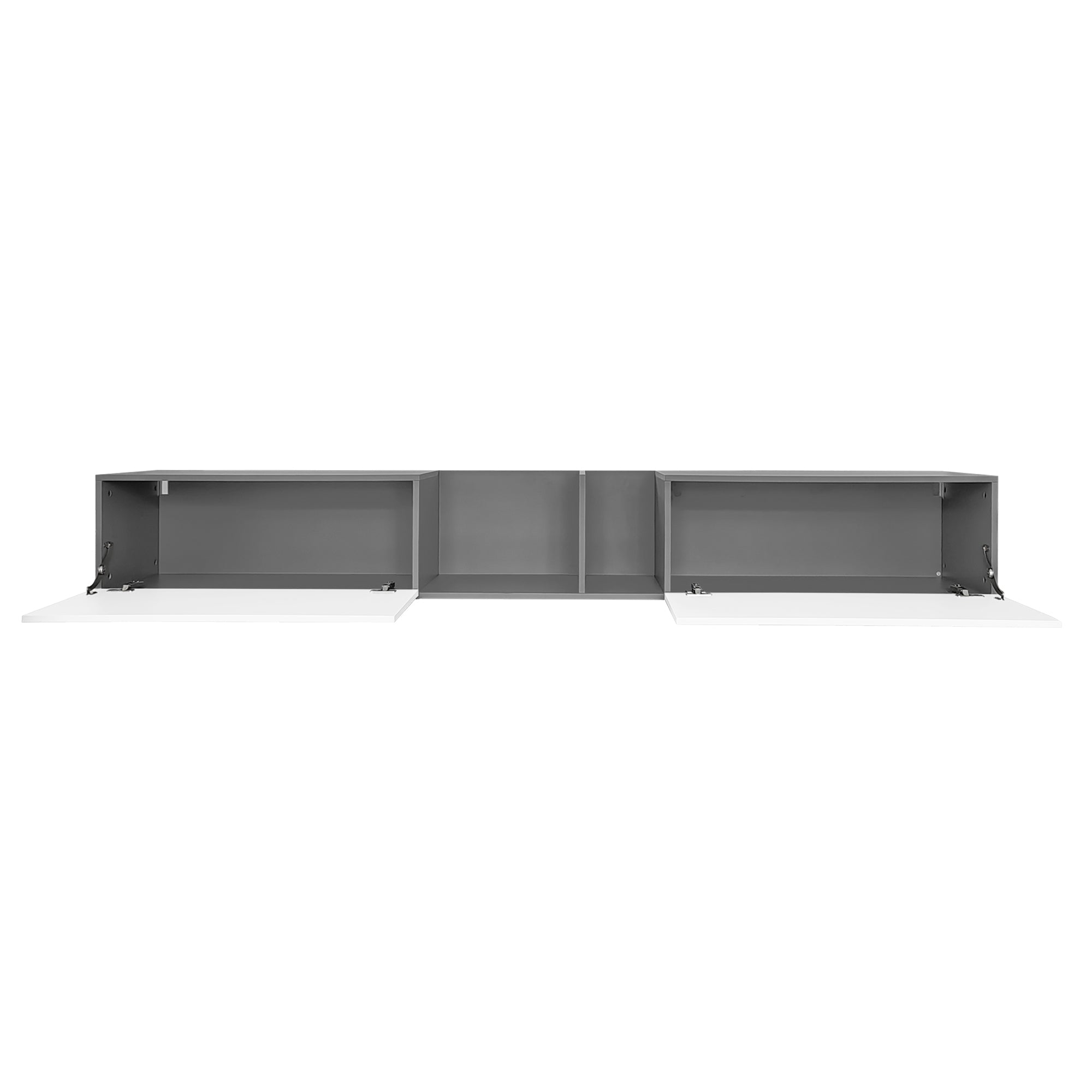 Logidon TV-meubel 170 cm hoogglans zwart glasplank LED