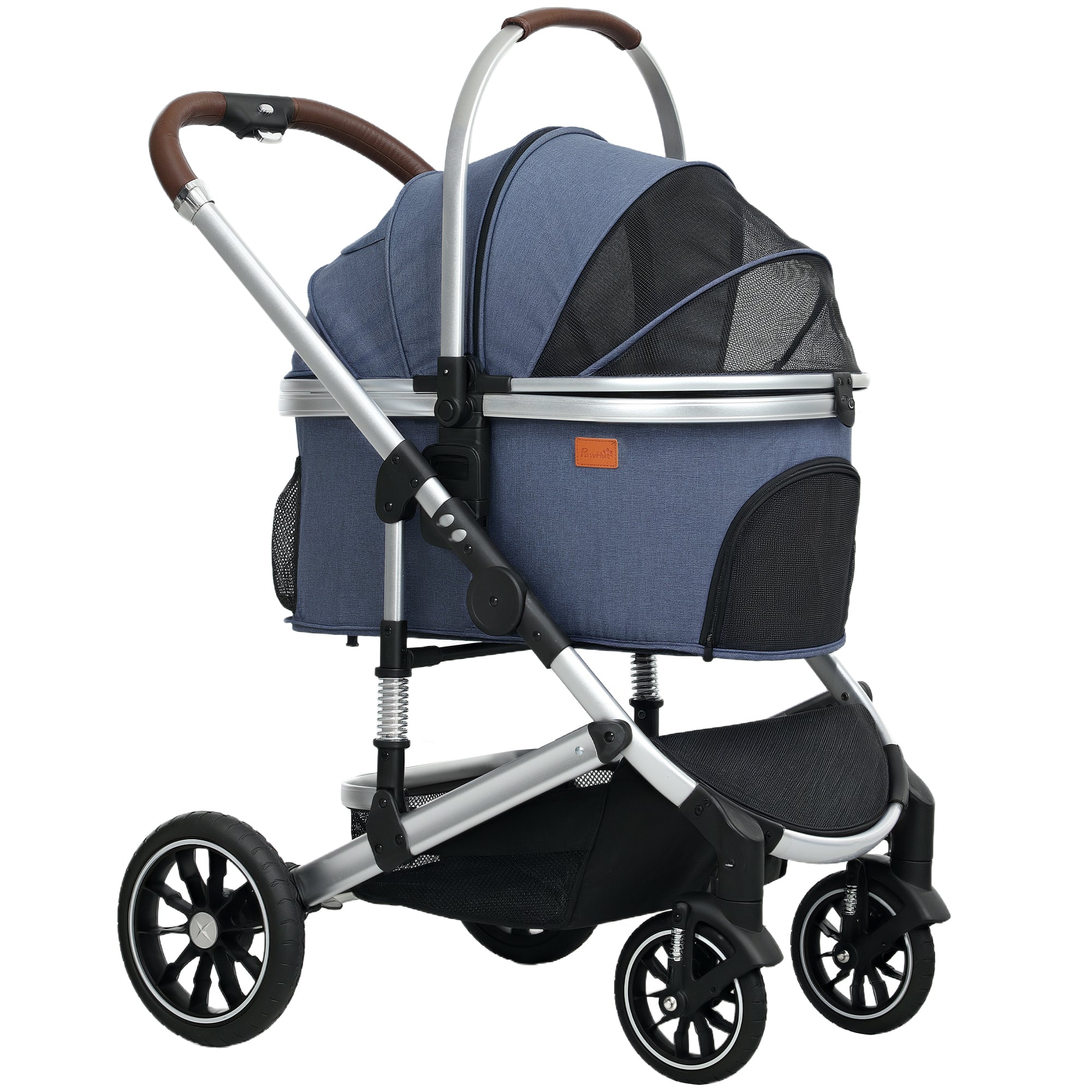 Logidon 3 in 1 hondenbuggy donkerblauw opvouwbaar tot 10 kg