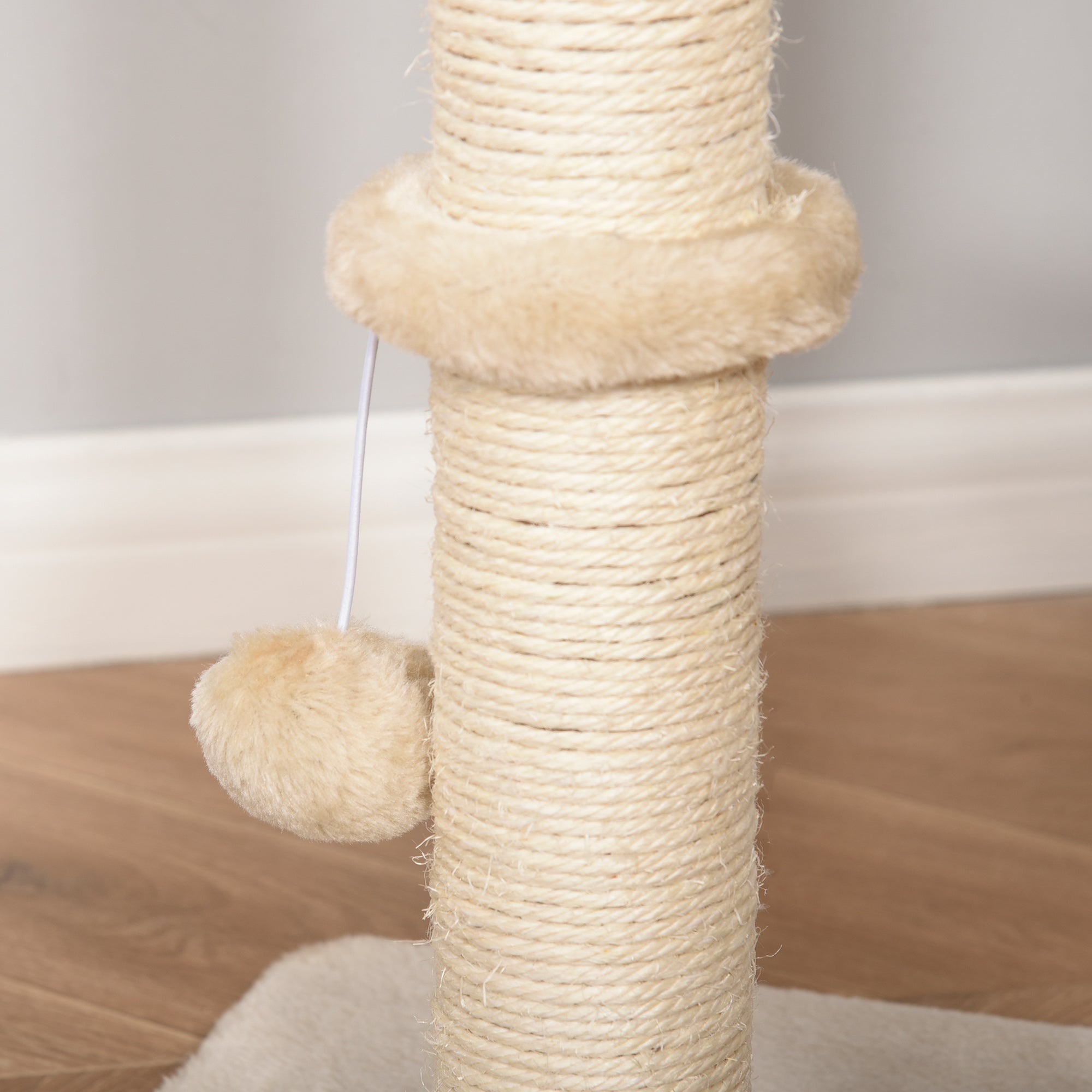 Logidon krabpaal kattengrot 100 cm beige kattenspeelbal