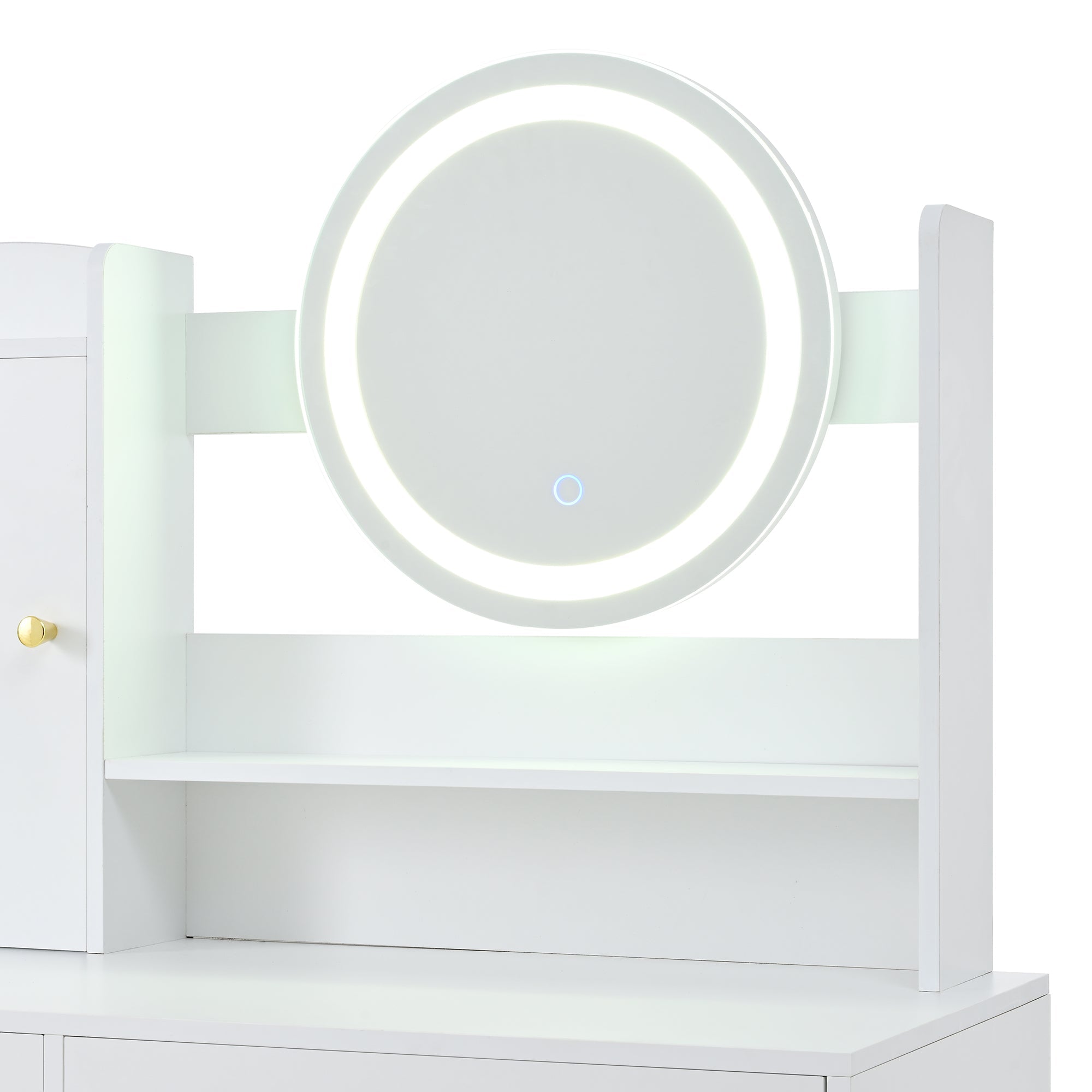 Logidon Grote Kaptafel Dimbaar LED Verlichting Wit 90x40x132 cm