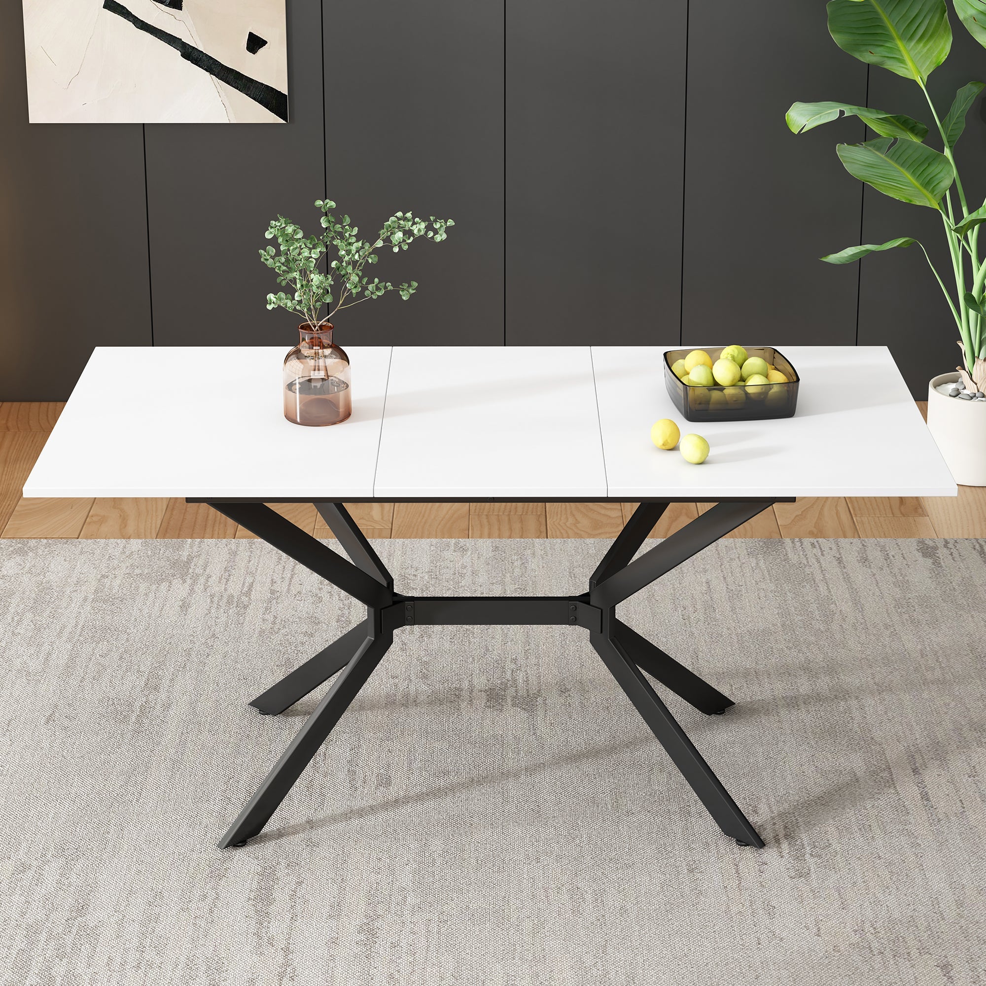 Logidon Witte Uitschuifbare Eettafel 120 160 cm Breed 80 cm