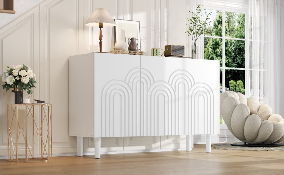 Logidon Dressoir 120x38,5x79 cm Wit MDF met 3 deuren