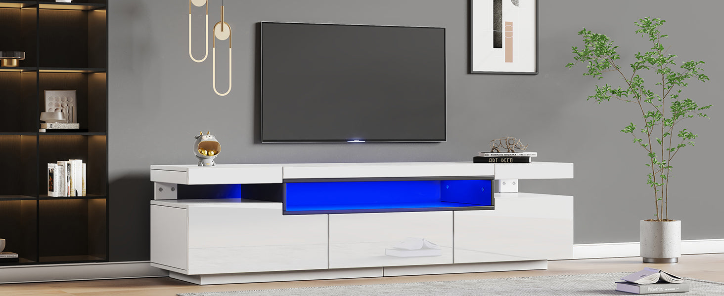 Logidon Elegant hoogglans TV-meubel wit 160x39x42cm met LED