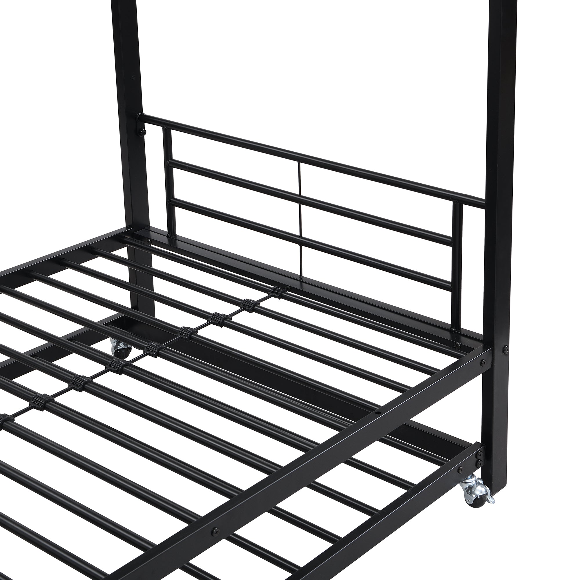 Logidon Stapelbed Ijzer Zwart 90x200 en 90x190 met uitschuifbaar bed