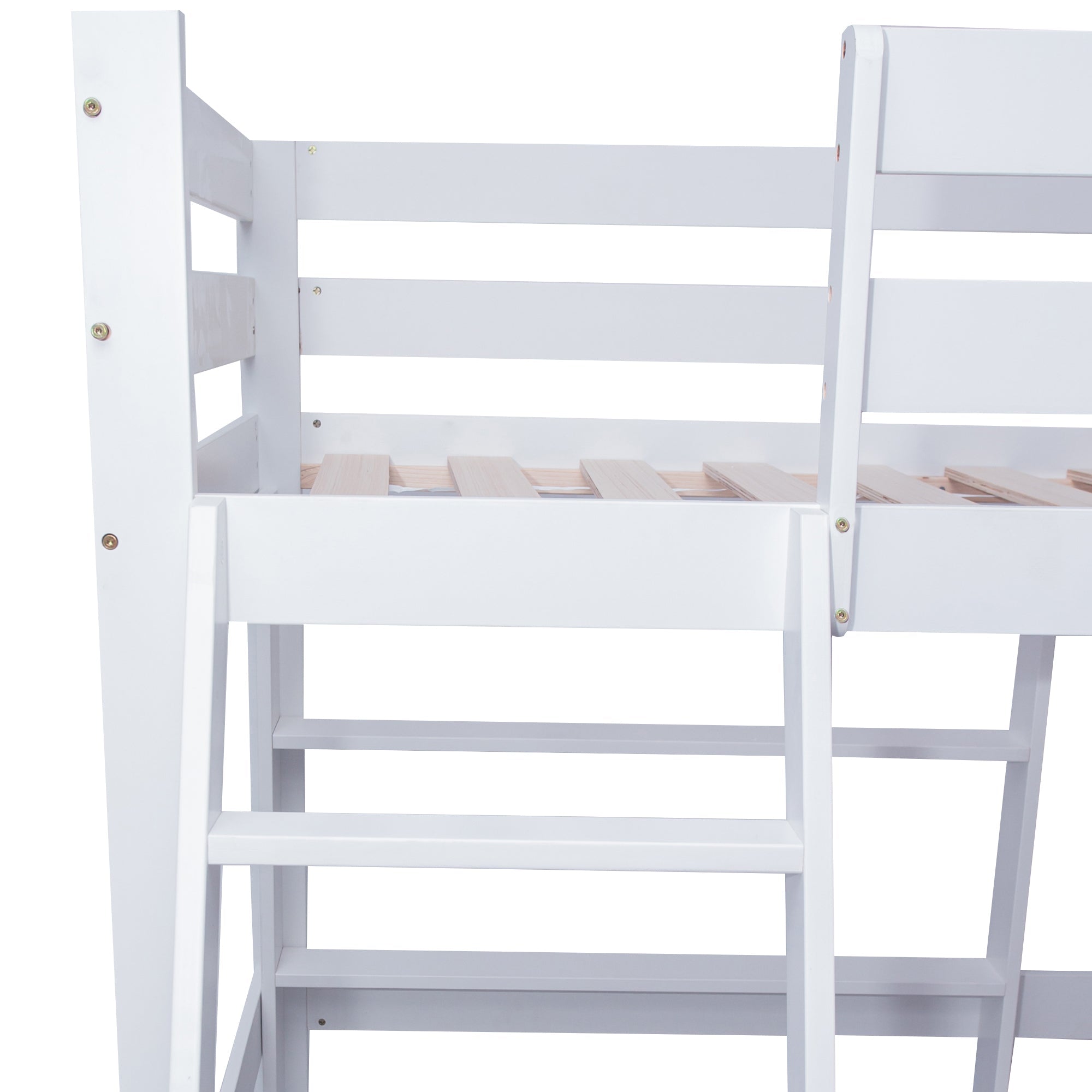 Logidon hoogslaper met bureau - wit kinderbed met lade