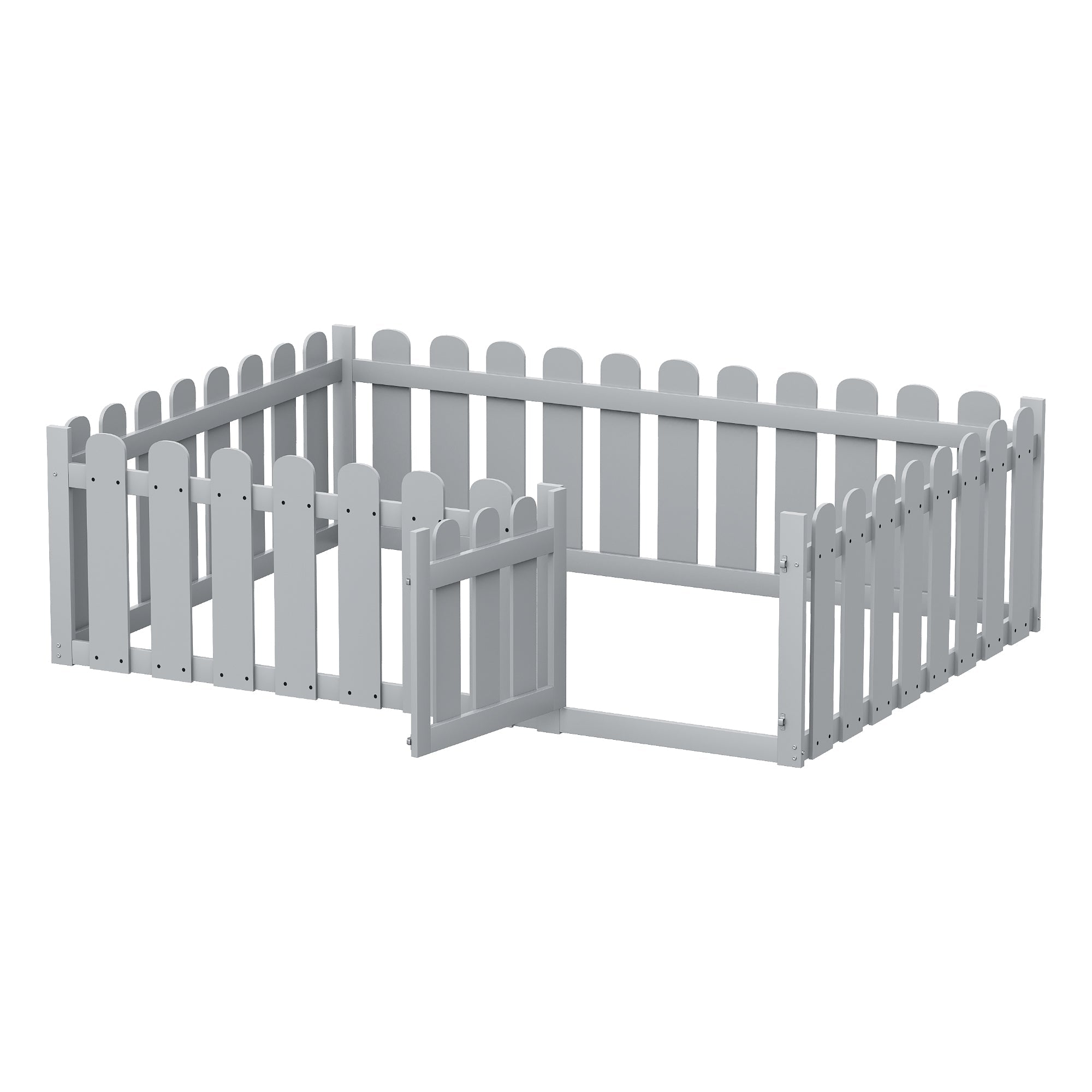 Logidon kinderbed 140 x 200 cm grijs houten frame met deur