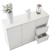 Logidon Modern Sideboard White 120x90x35 cm 2 Doors 3 Drawers