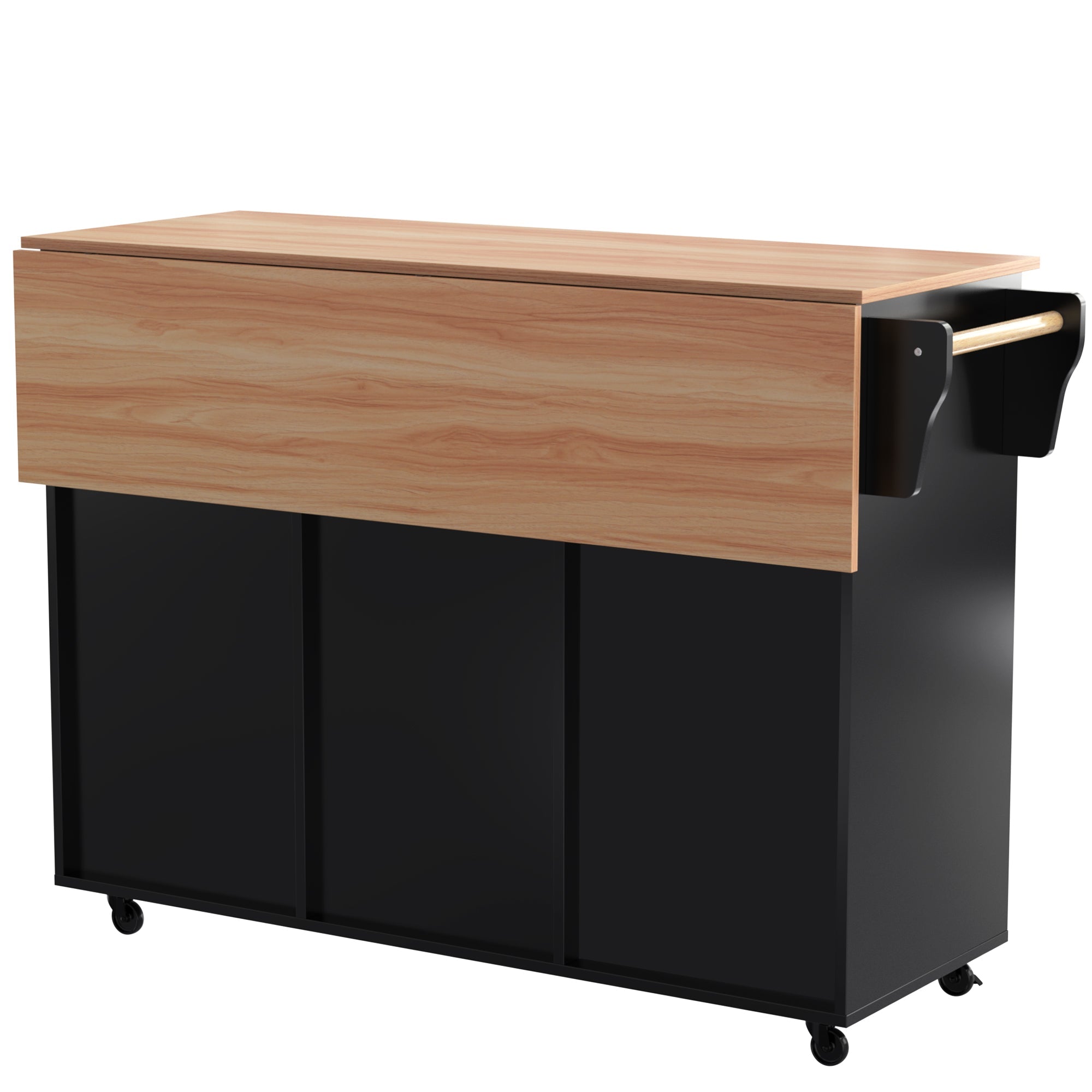 Logidon dining room trolley black 129x46x91.5 cm folding worktop