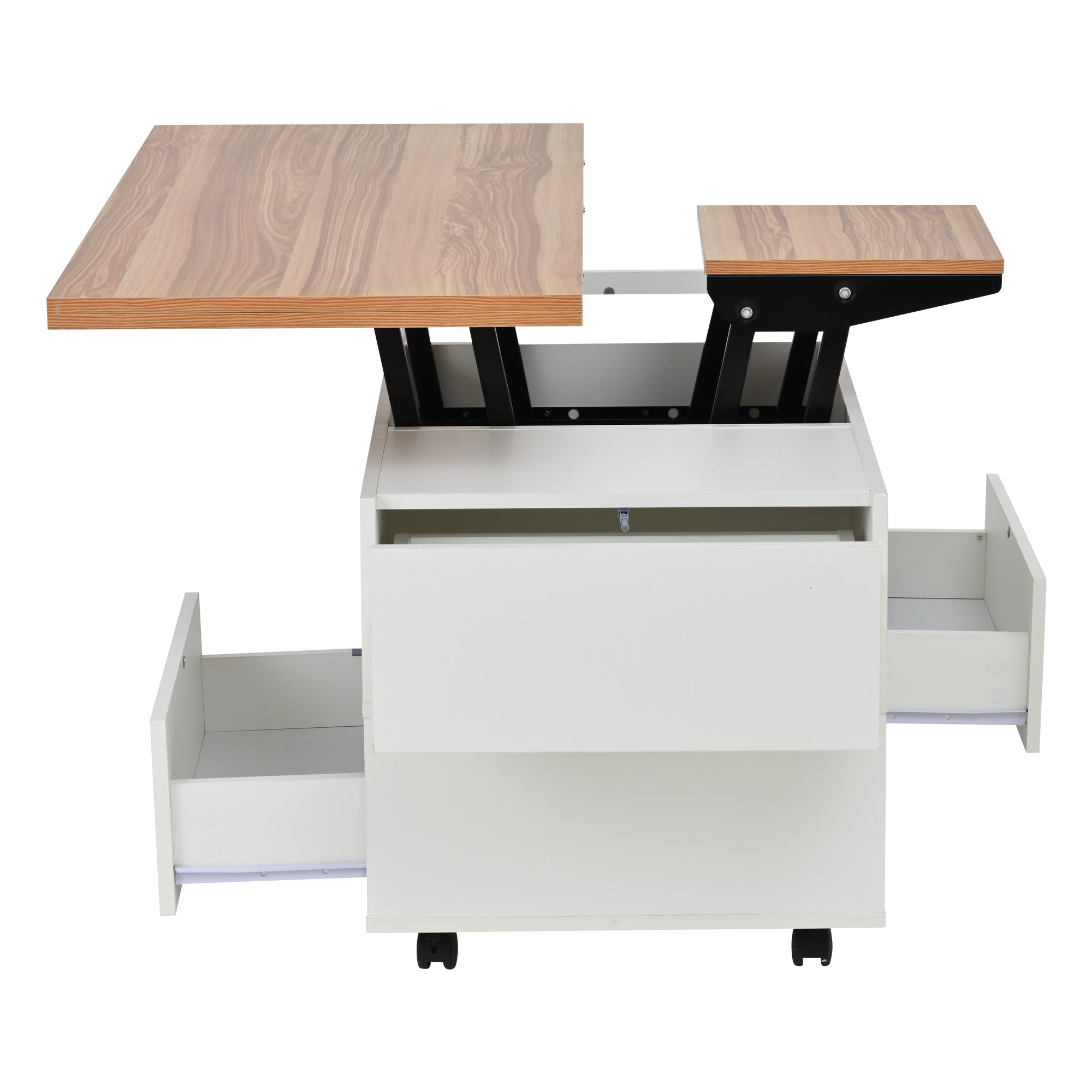 Logidon salontafel Lift Top 100x50 wit houtlook met 4 lades