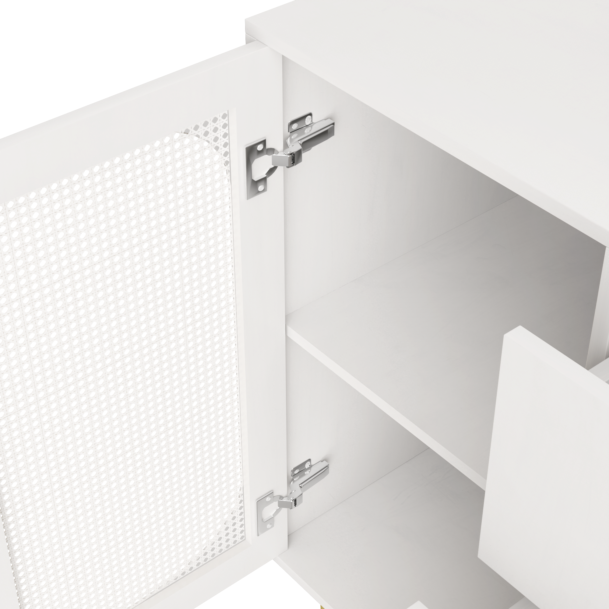 Logidon dressoir met rotan deuren wit 120 x 40 x 90 cm