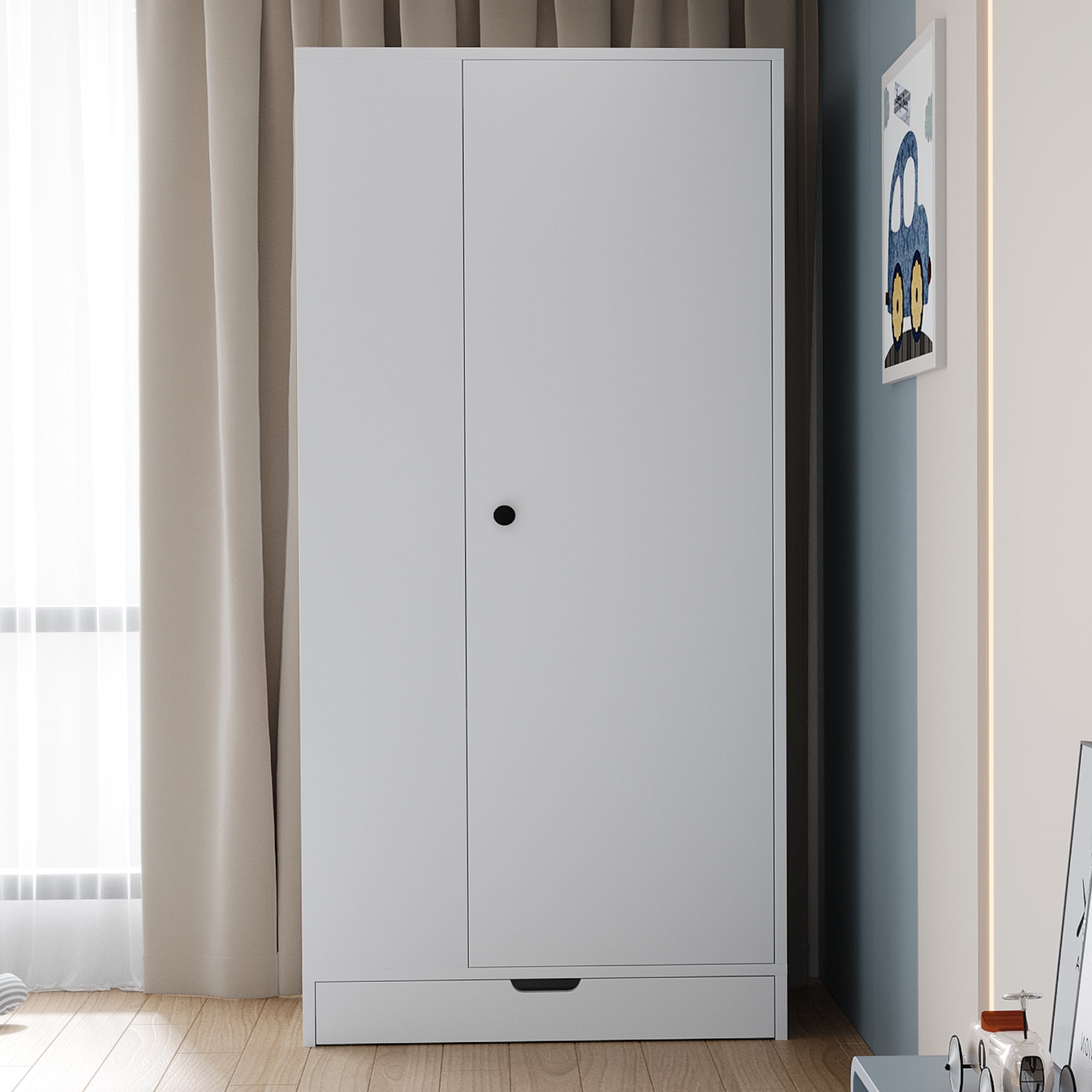Logidon kledingkast 70x40x170 centimeter enkele deur planken wit