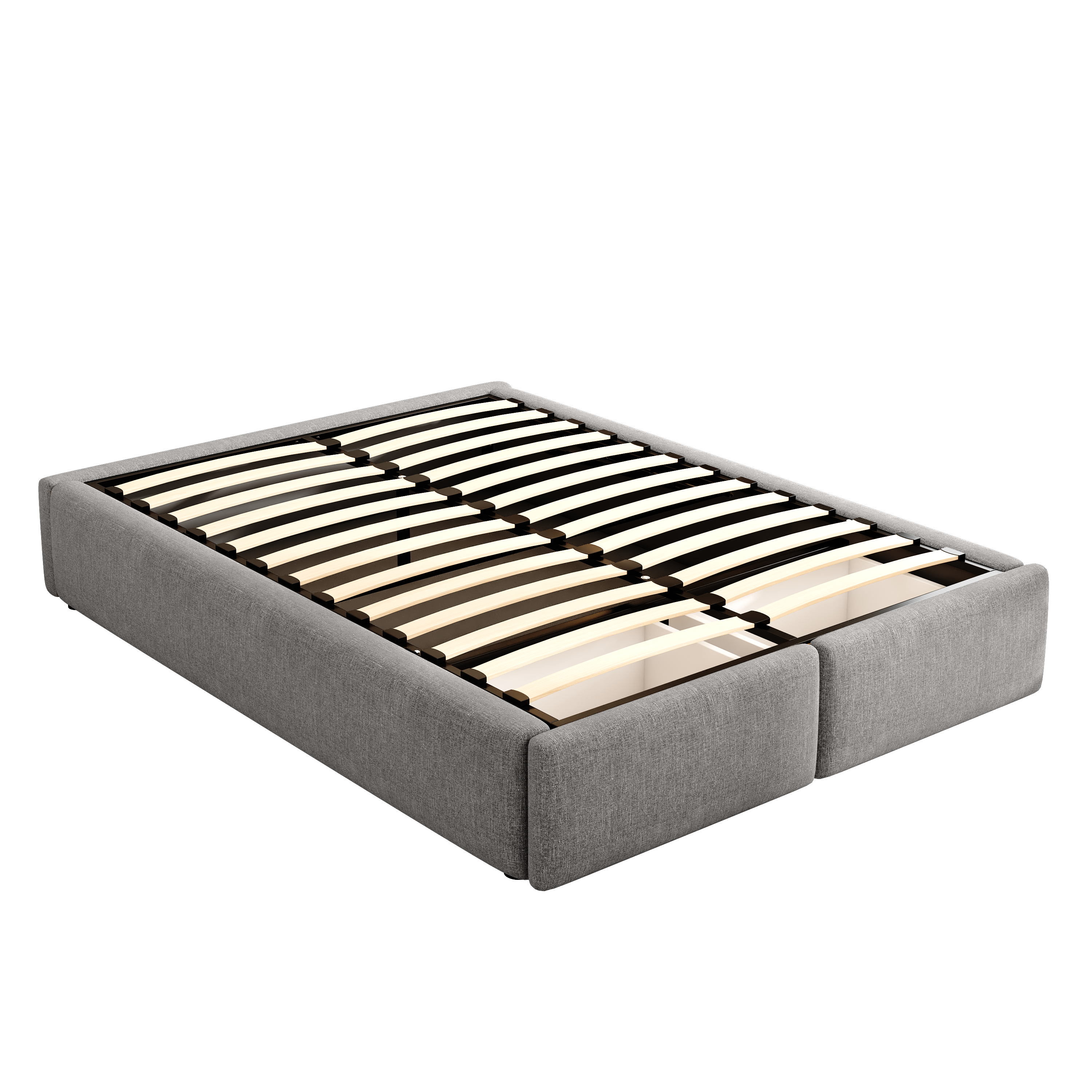 Logidon gestoffeerd bed 140x200 grijs hydraulische opbergruimte 2 lades