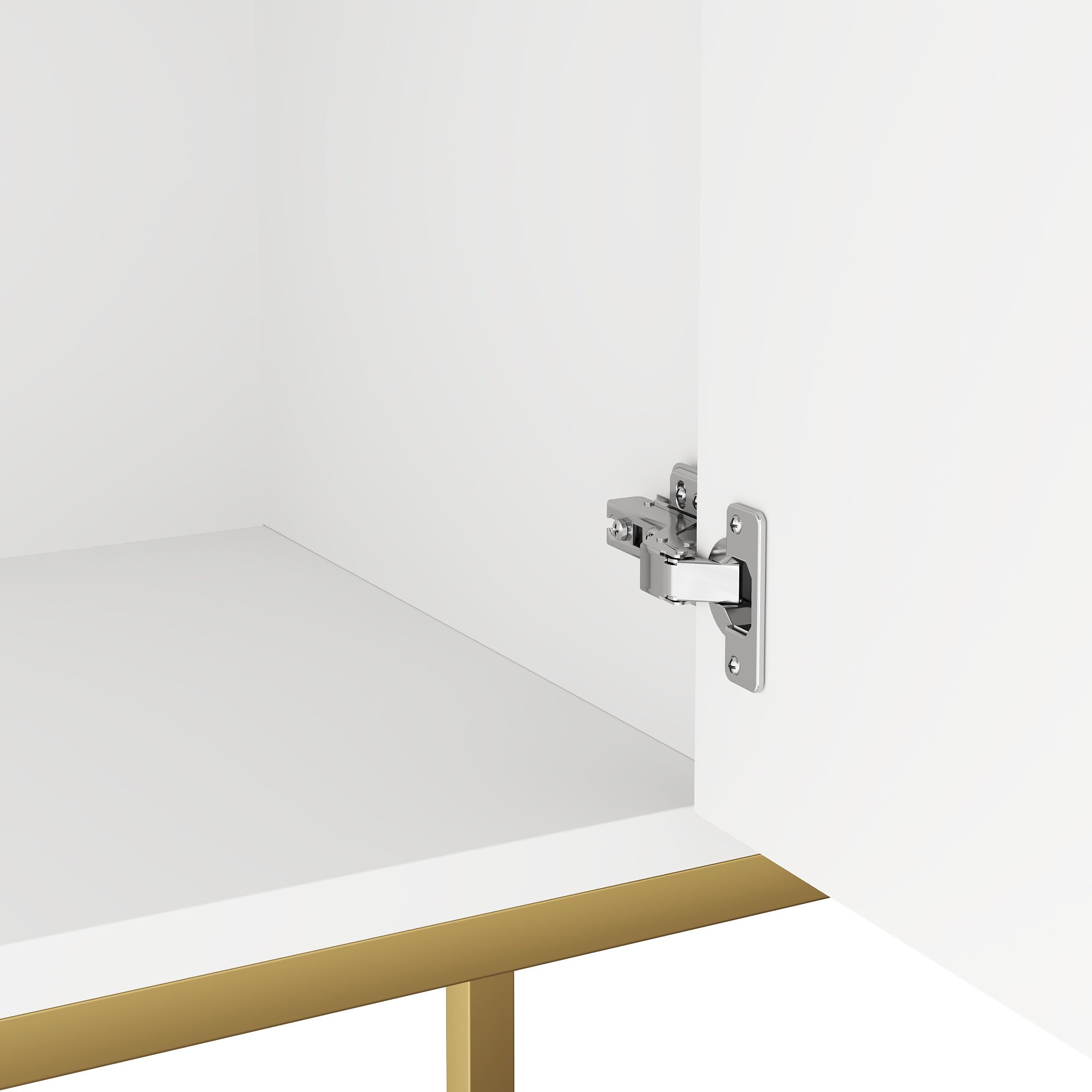 Logidon Modern dressoir wit met gouden details, 4 deuren, 162x40x80