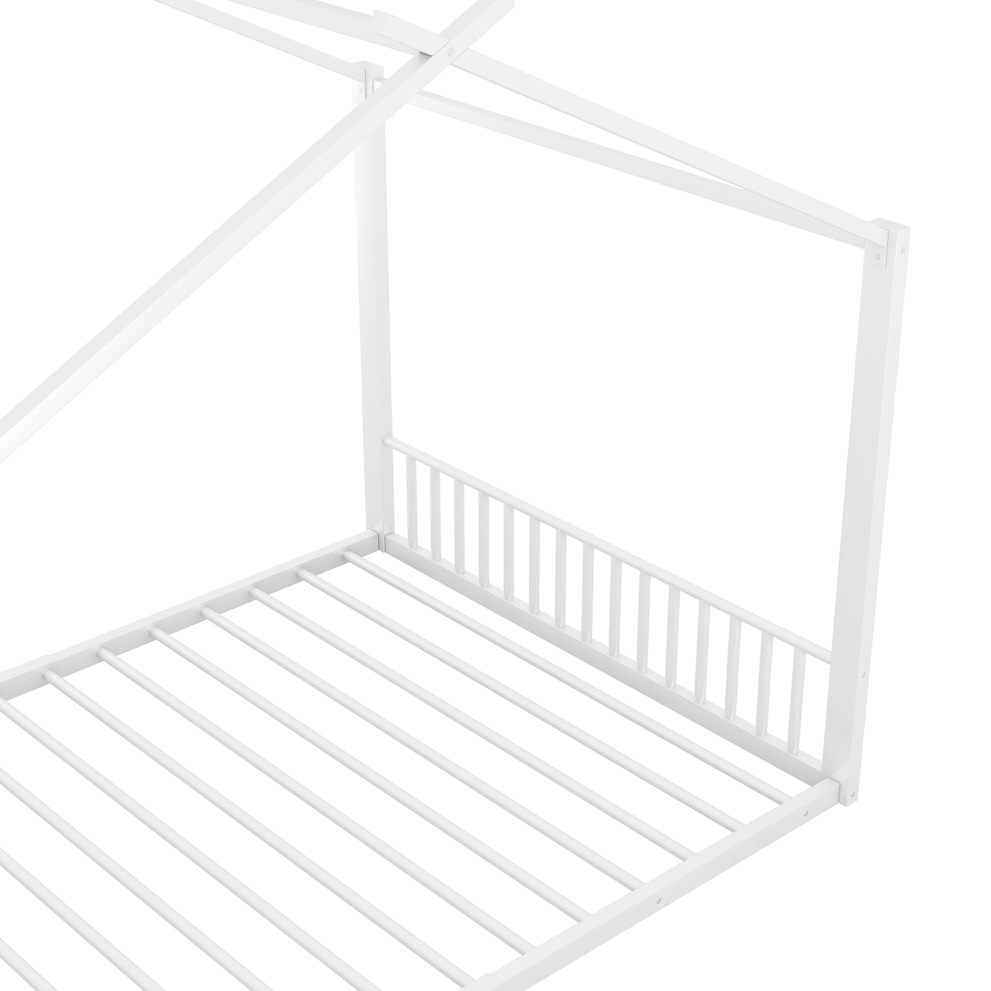 Logidon gestoffeerd bed 140x200 cm zonder matras Wit ijzeren framebed