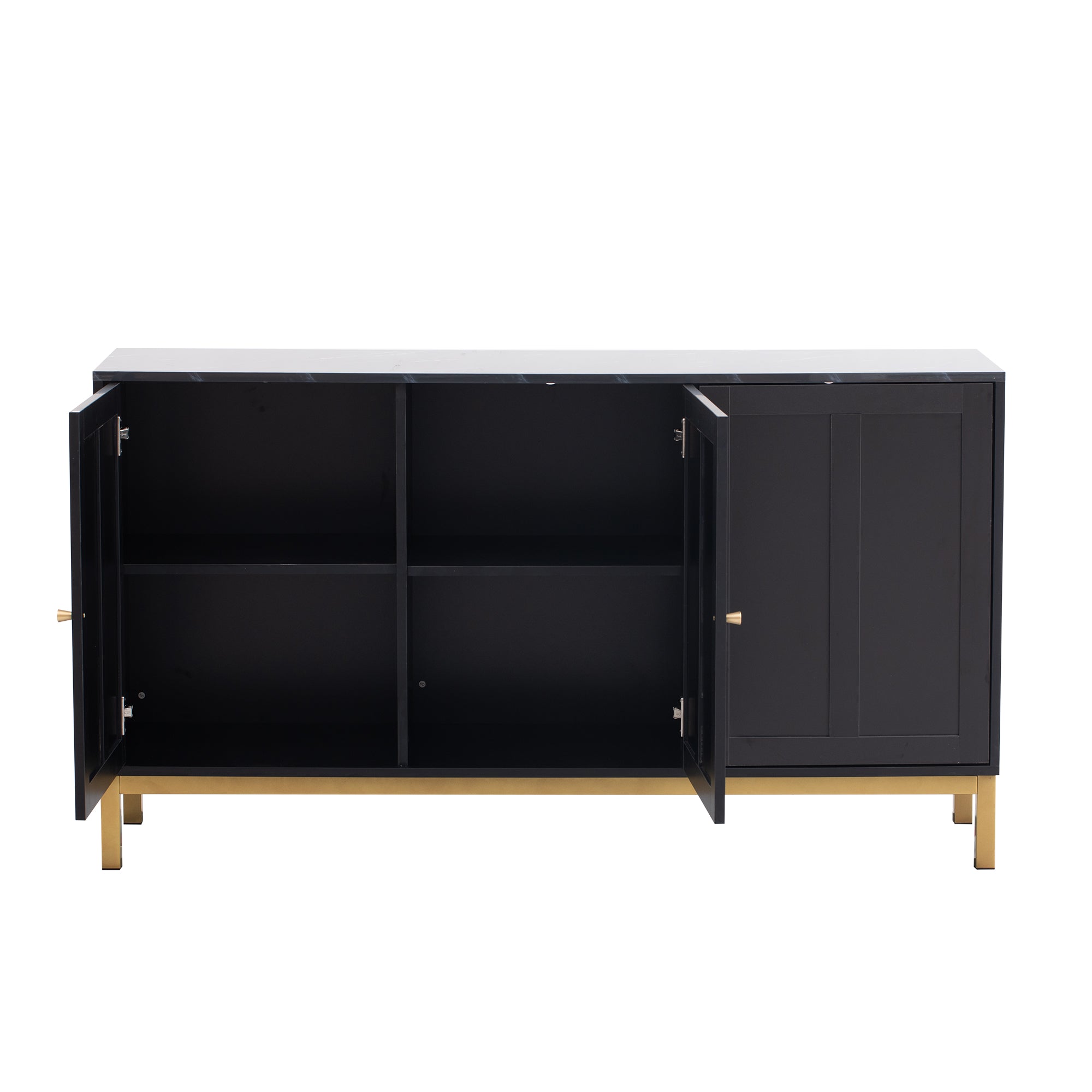 Logidon dressoir 3 deuren zwart MDF met marmerlook 140x40x78