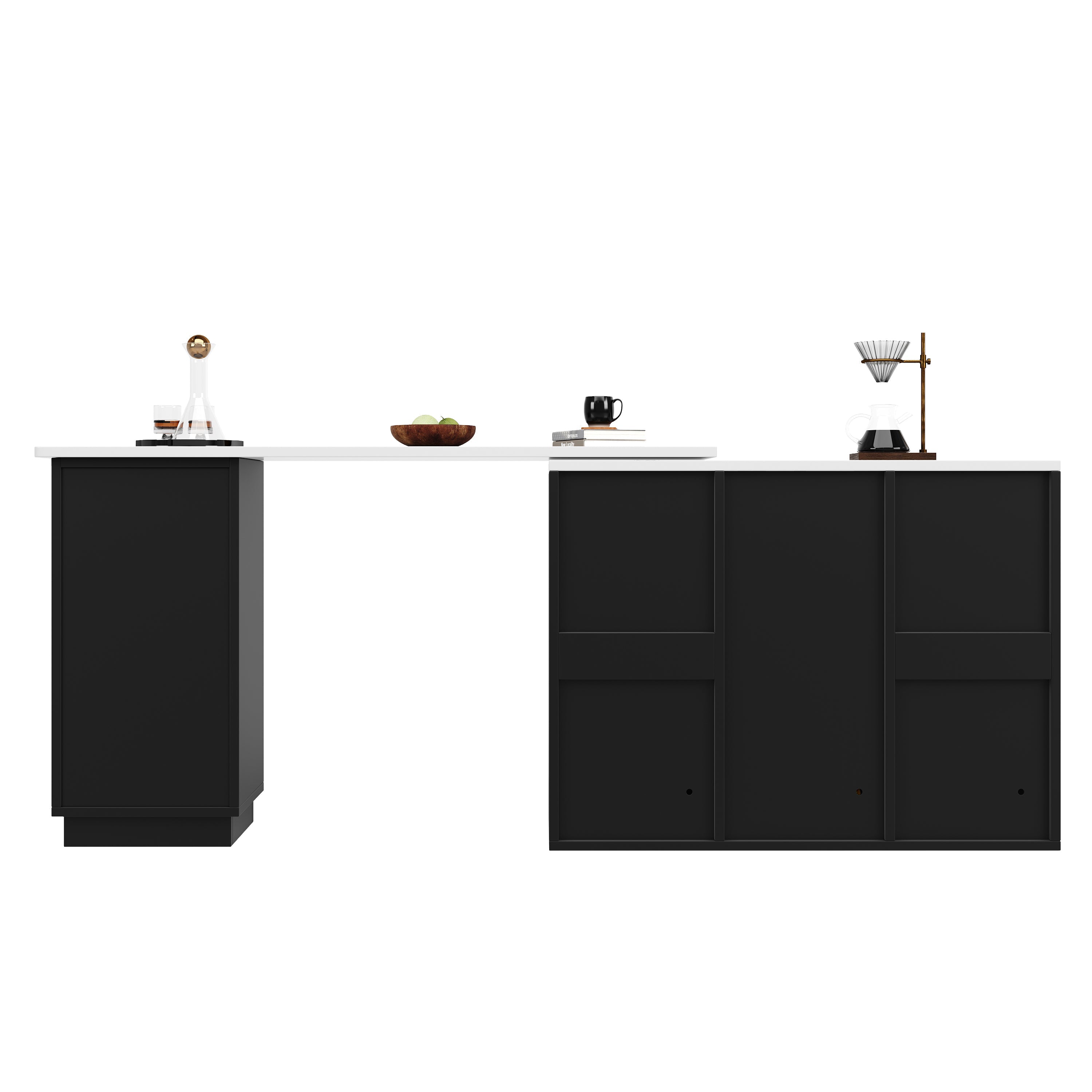 Logidon Draaibare Bartafel 360 Graden Zwart 210 x 30 x 100,9 cm