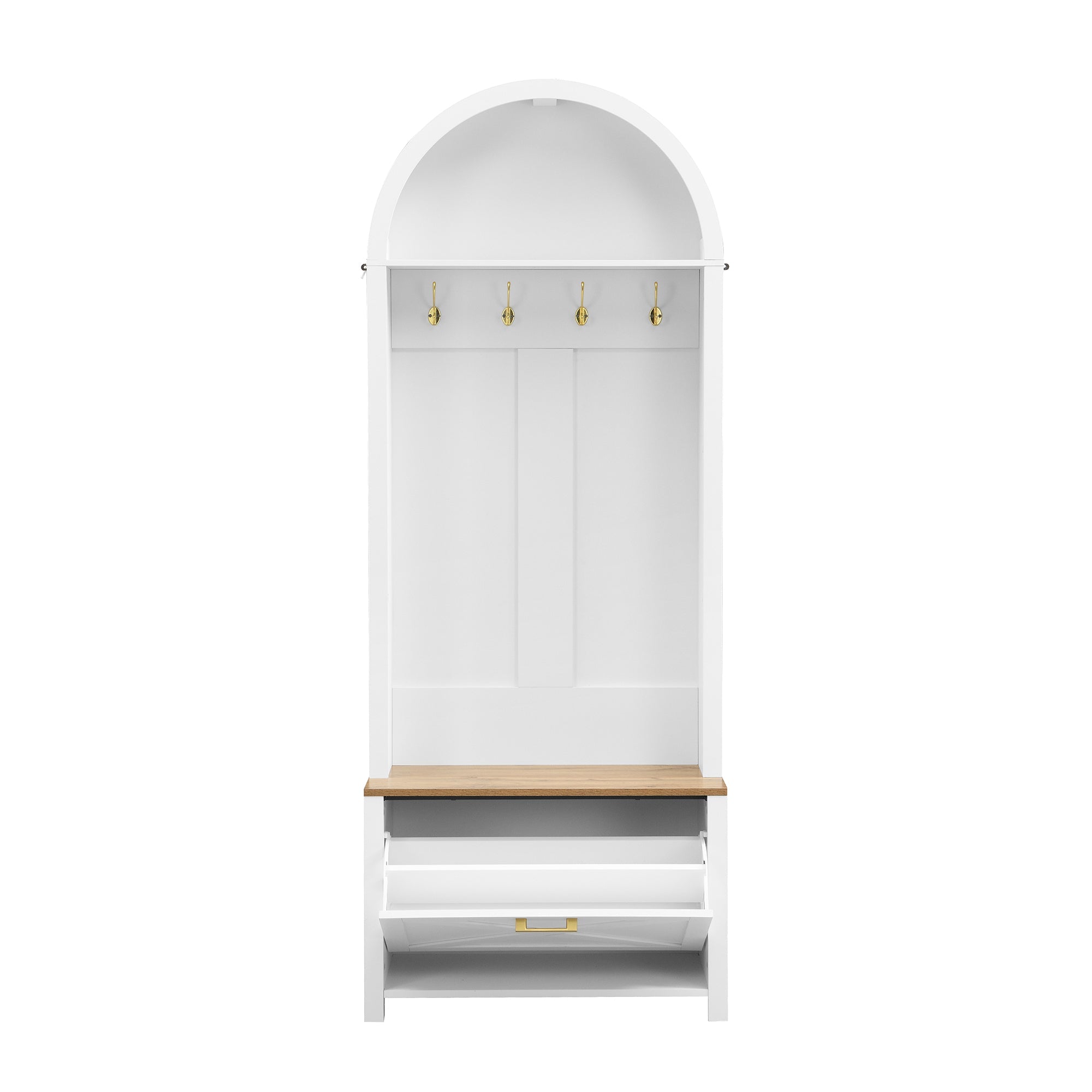 Logidon kledingkast wit MDF met schoenenrek en plank
