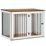Logidon Hondenkooi met slot 106x60x76 cm Donker Walnoot Wit
