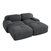 Logidon 2-zitsbank van corduroy grijze modulaire chaise longue