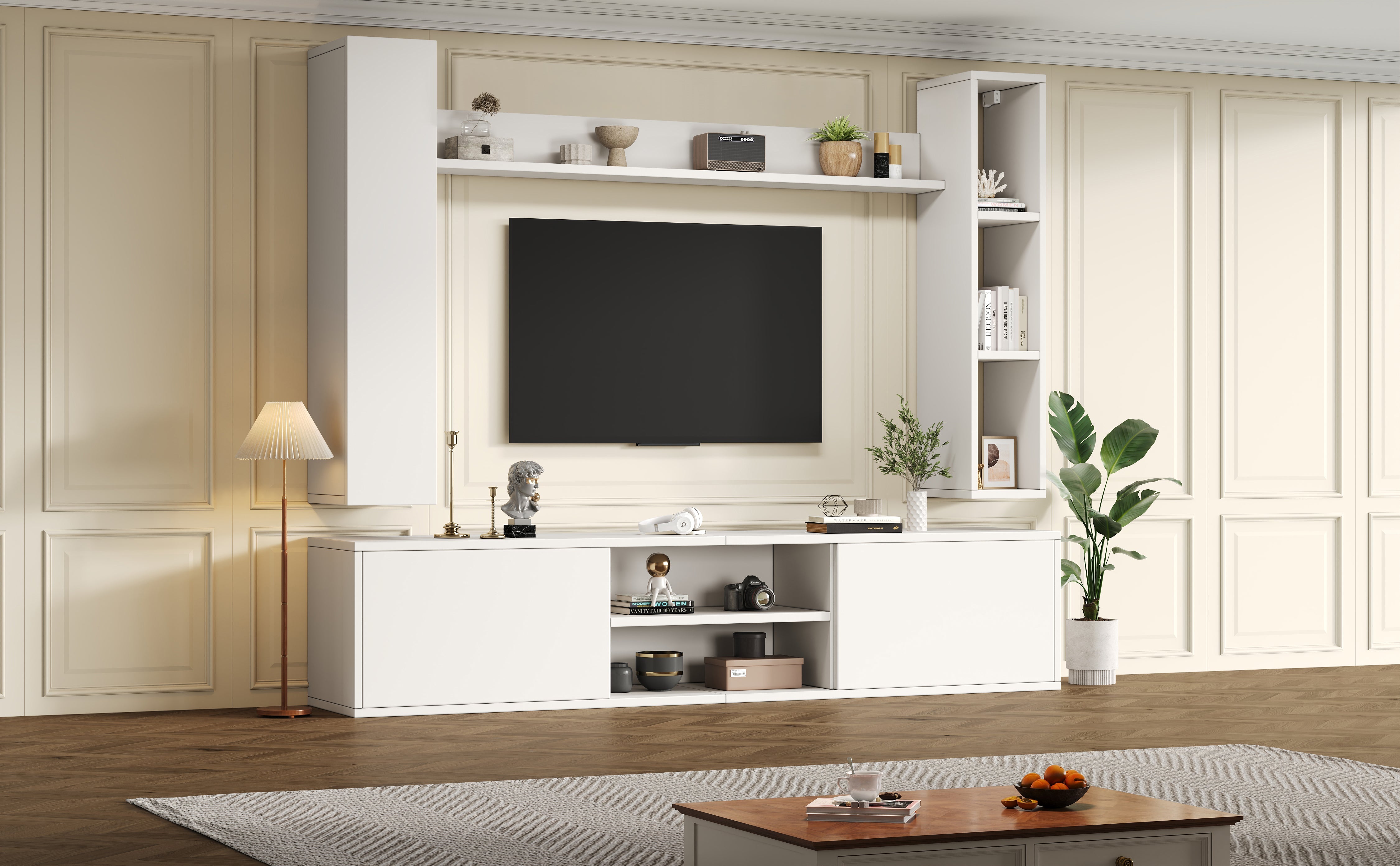 Logidon TV wandmeubel wit 180x35x33,5 cm compleet 4 delen