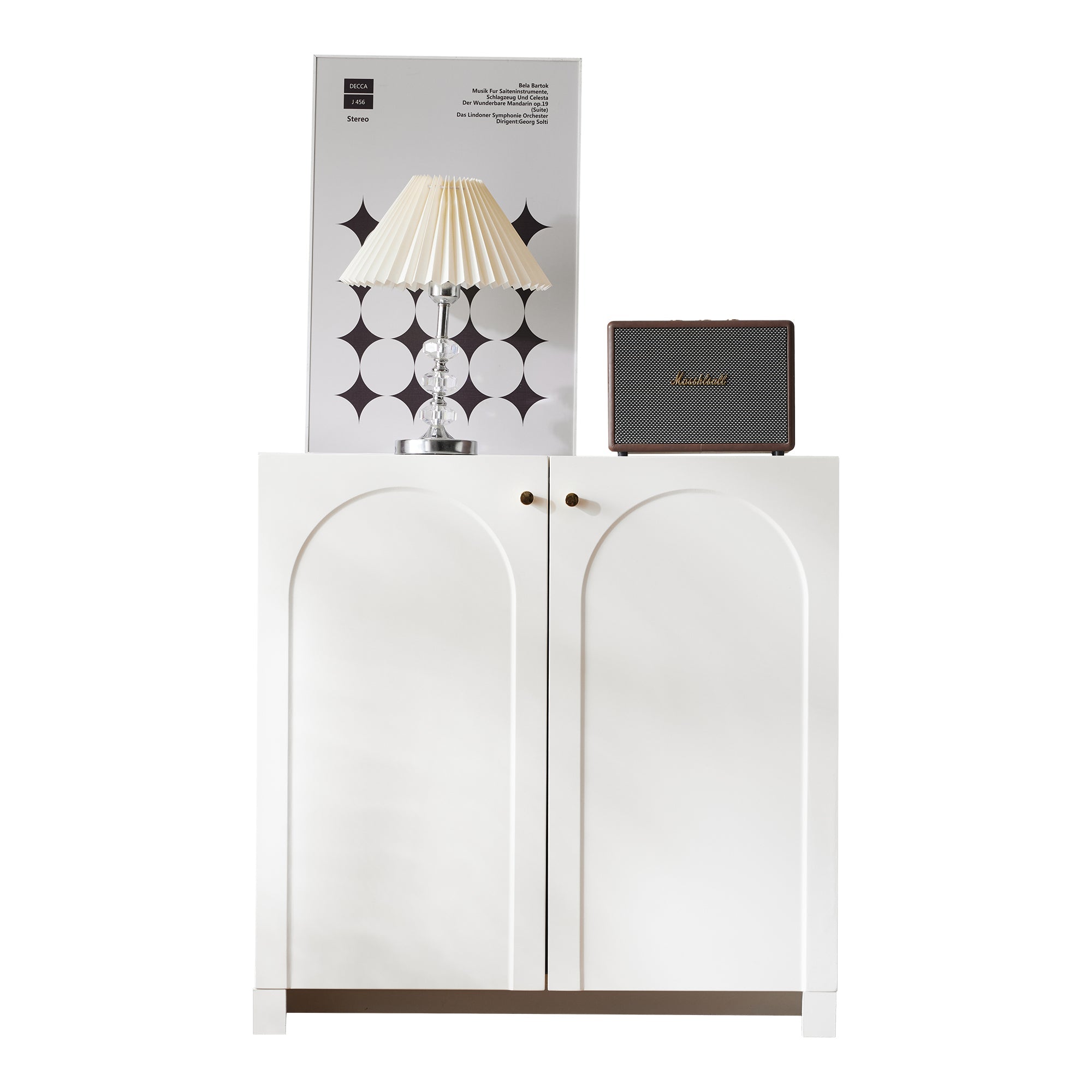 Logidon dressoir crème wit 80x40x80 cm twee deuren highboard