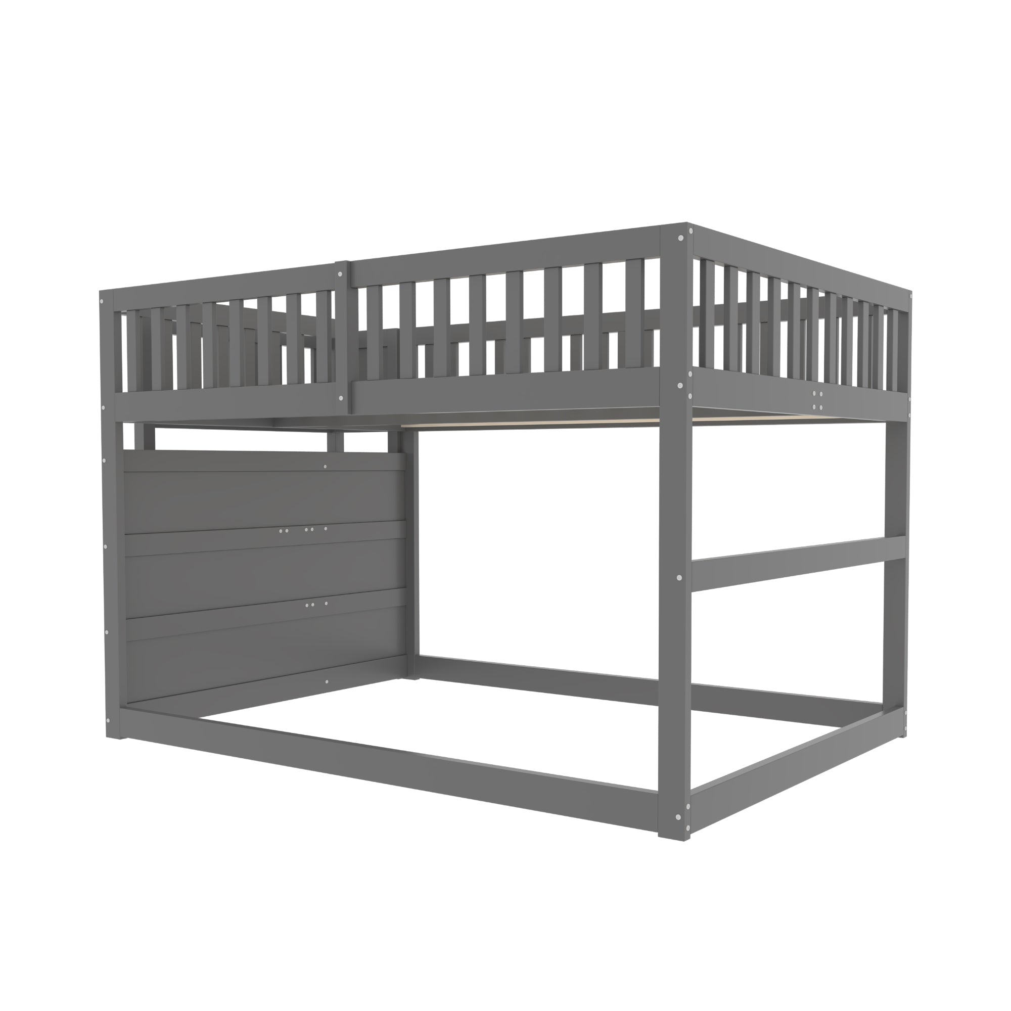Logidon laag stapelbed 140x200 grijs veiligheidsstapelbed