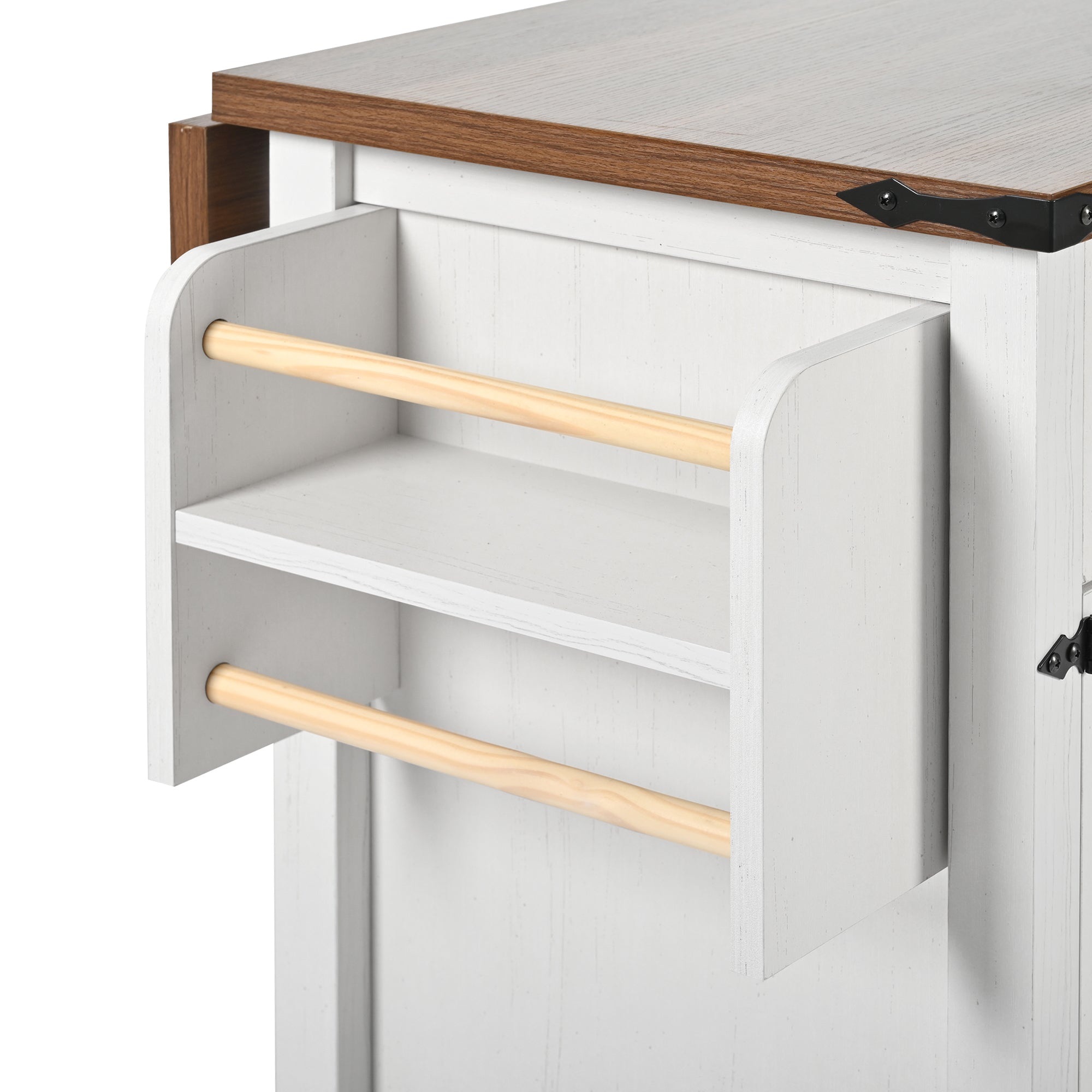 Logidon Kitchen Island With Extendable Worksheet Beige On Wheels