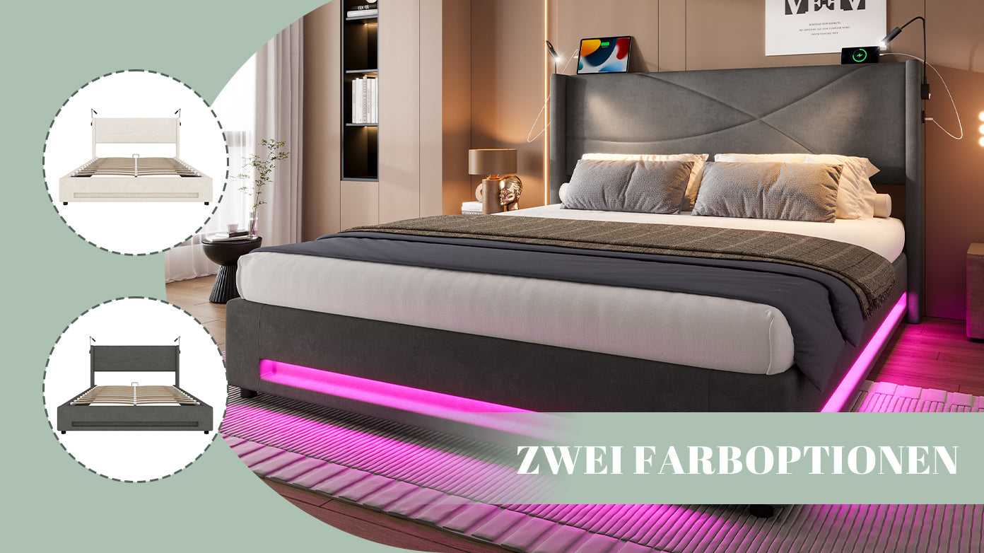 Logidon bedframe 160x200 cm met hydraulische opbergruimte