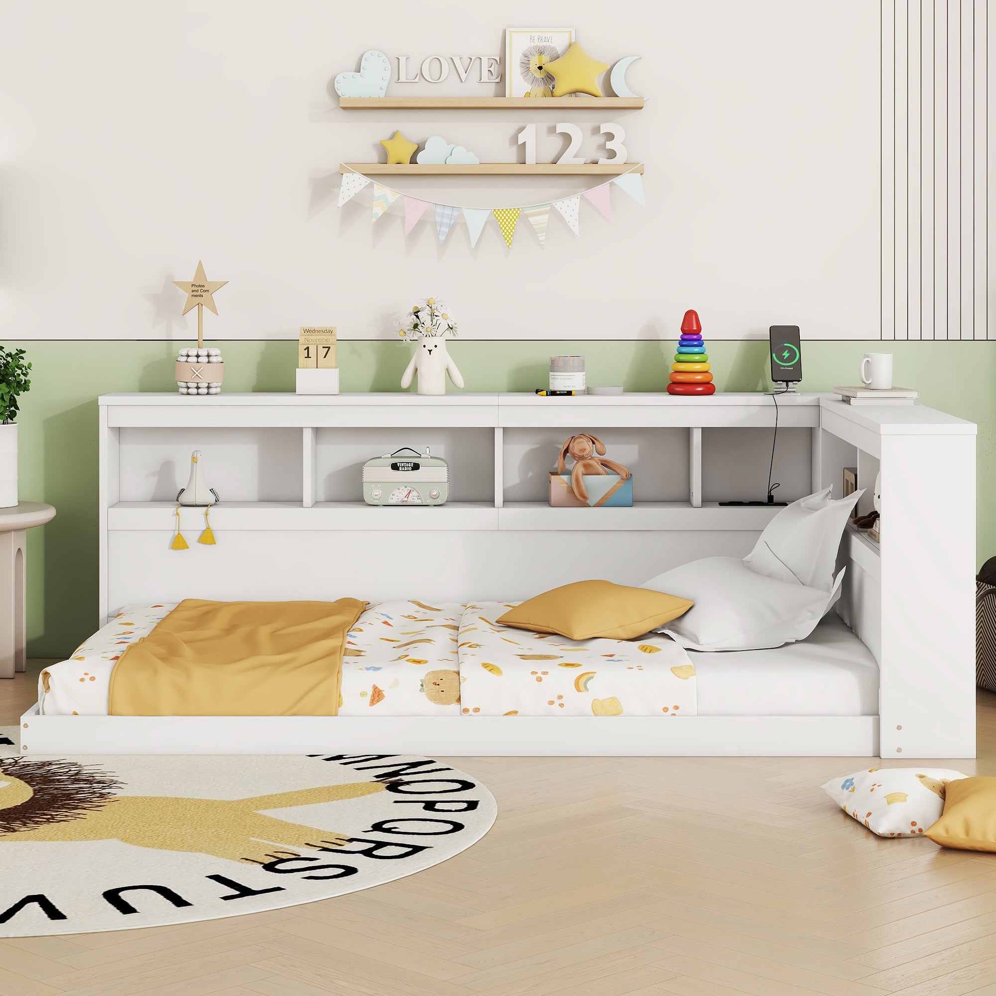 Logidon daybed 90x200 slaapbank lattenbodem stopcontact USB wit