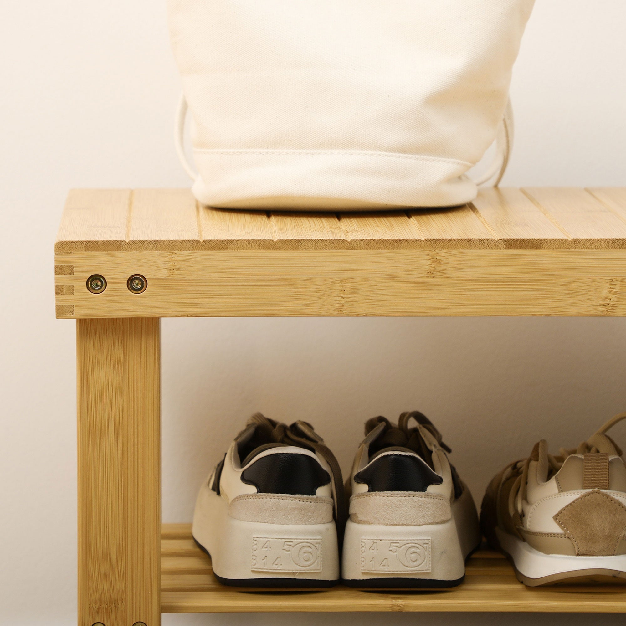 Logidon Schoenenbank Bamboe 3 Lagen Voor 6 Schoenen Natuurlijke Oppervlak