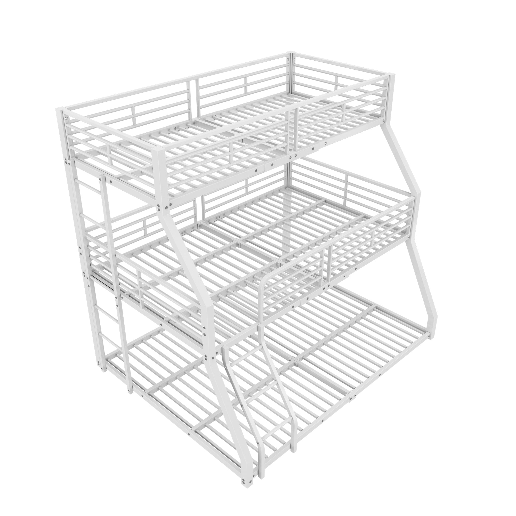 Logidon stapelbed 90x200 cm driedubbel metalen bedframe wit