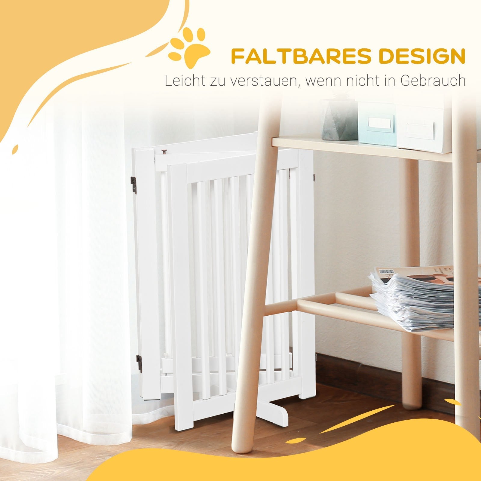 Logidon hek wit MDF 155 x 76 cm verstelbaar opvouwbaar
