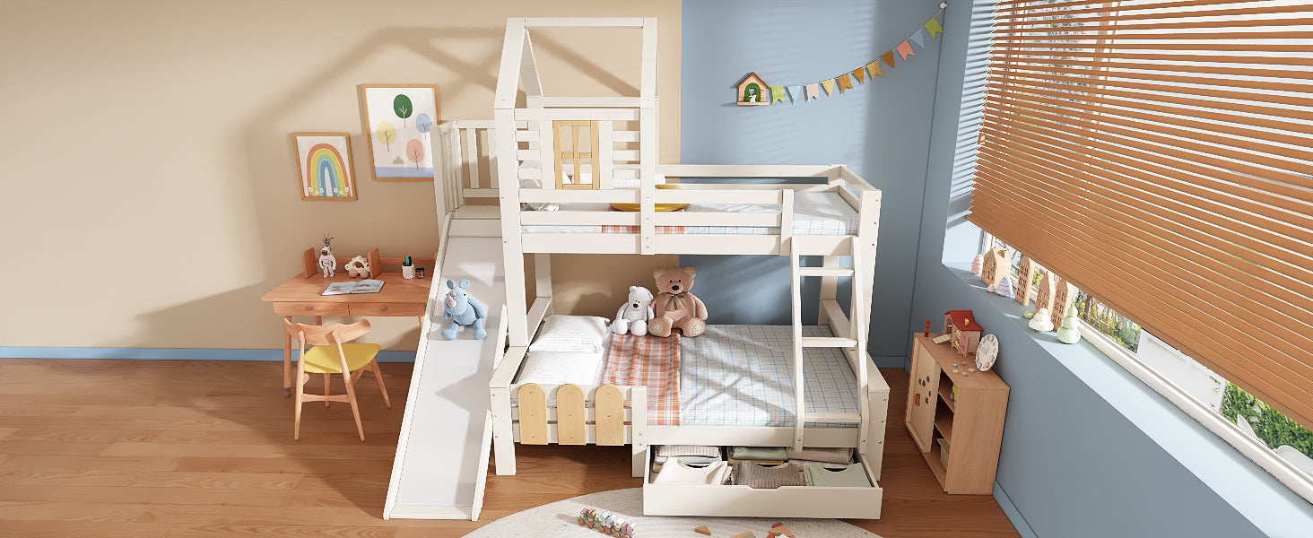 Logidon stapelbed 90x200/140x200 schuiflaadladder blokhut design