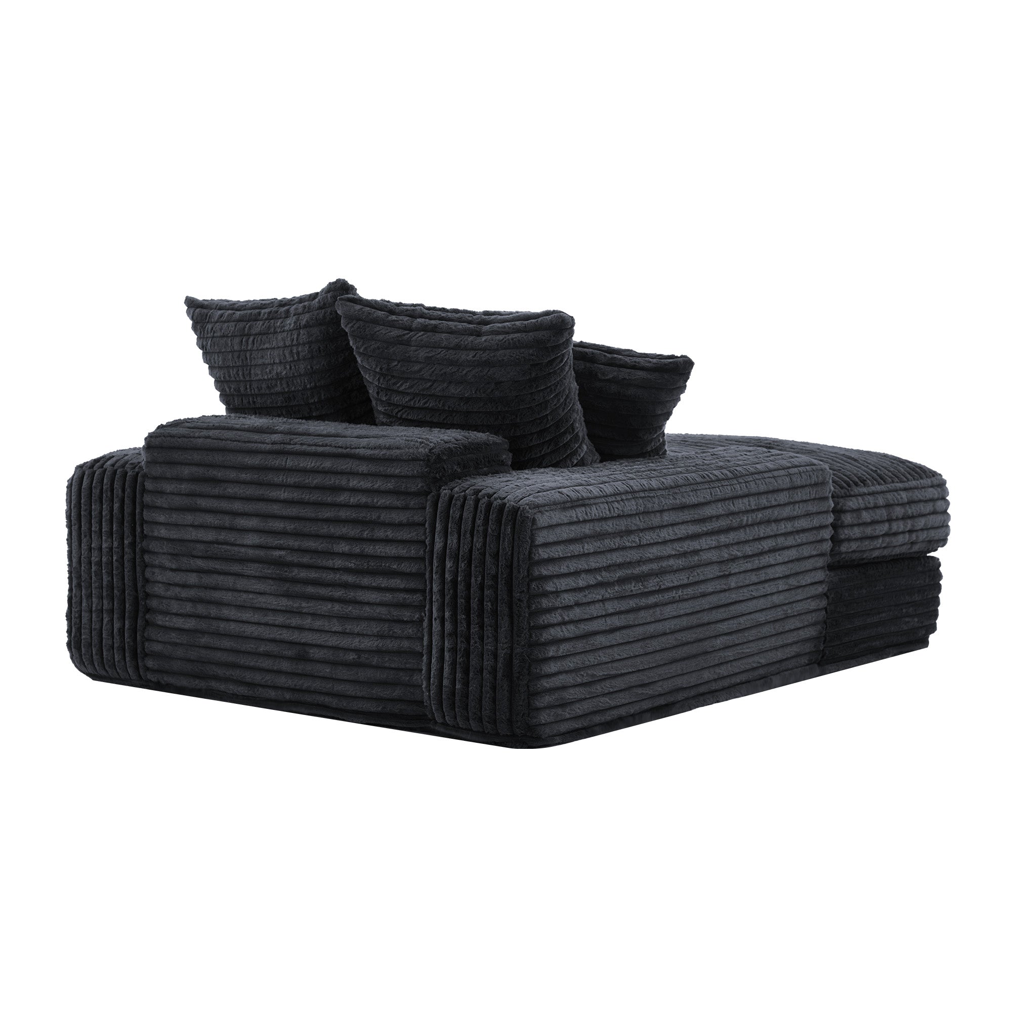 Logidon Luxe Cord Sofa Multifunctionele Slaapbank 4 Kussens Grijs