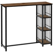 Logidon bartafel bruin houtlook met stalen frame 120 x 40 x 105 cm