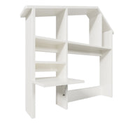 Logidon Houten Plank met Plank Hydraulisch Opklapbaar Nachtkastje Wit