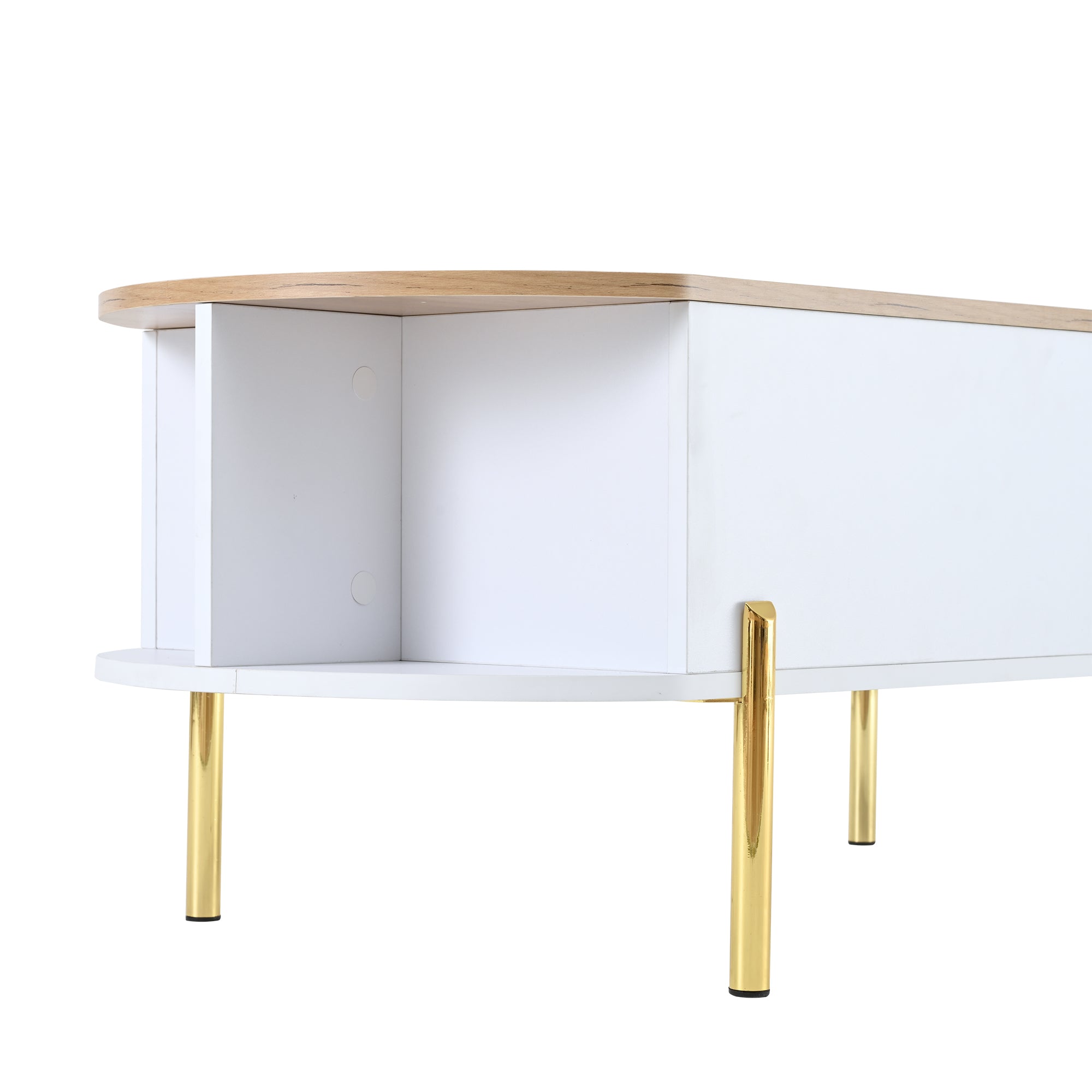 Logidon Verstelbare Salontafel 120x50x43 cm Met Opbergruimte Wit Hout