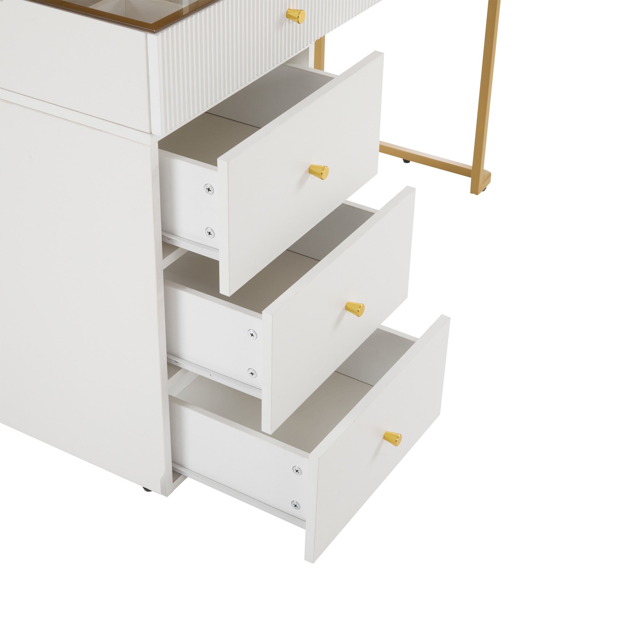 Logidon Kaptafelset met LED-spiegelglasblad Wit 120x45x115