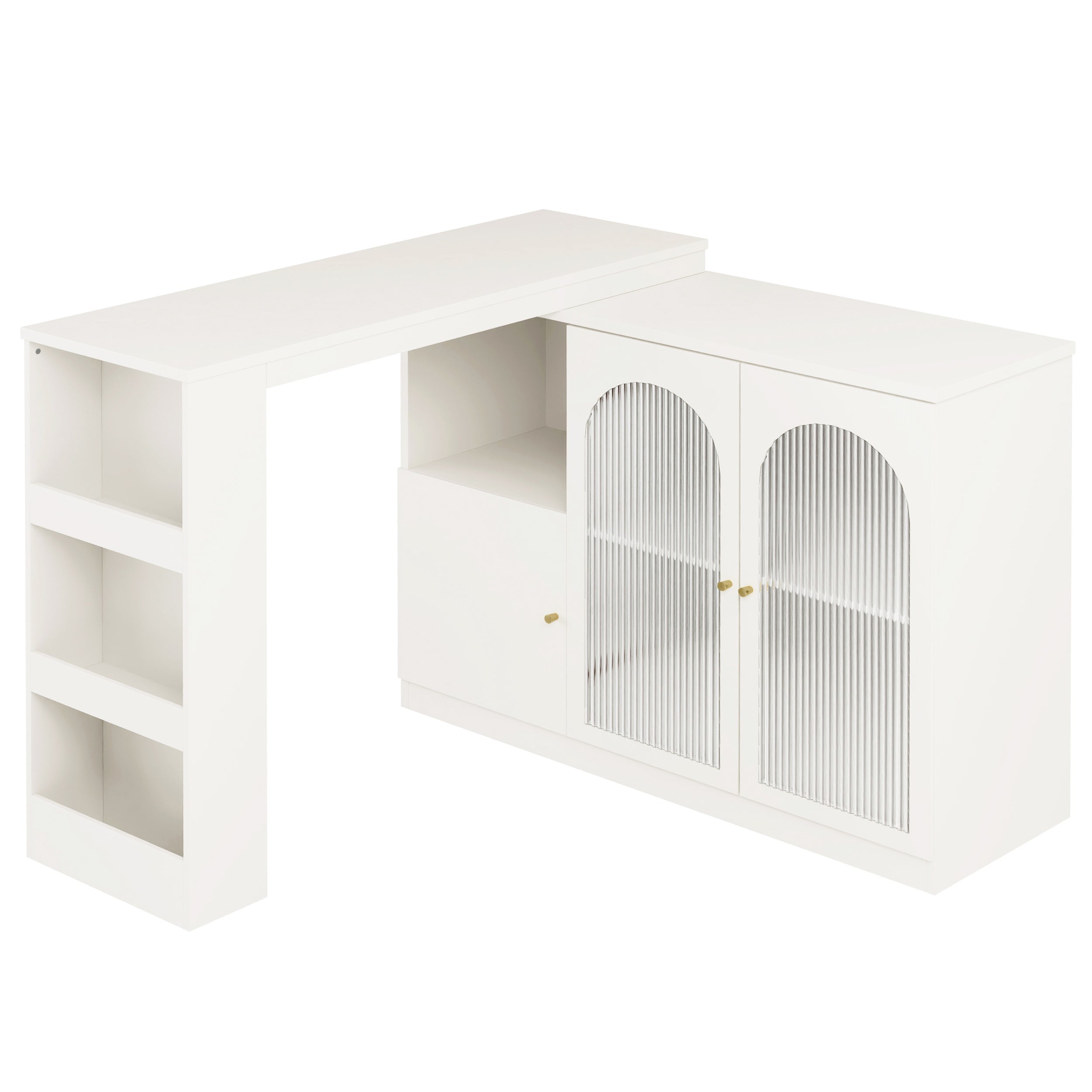 Logidon 360 graden draaibare bartafel 120x40x97 cm wit