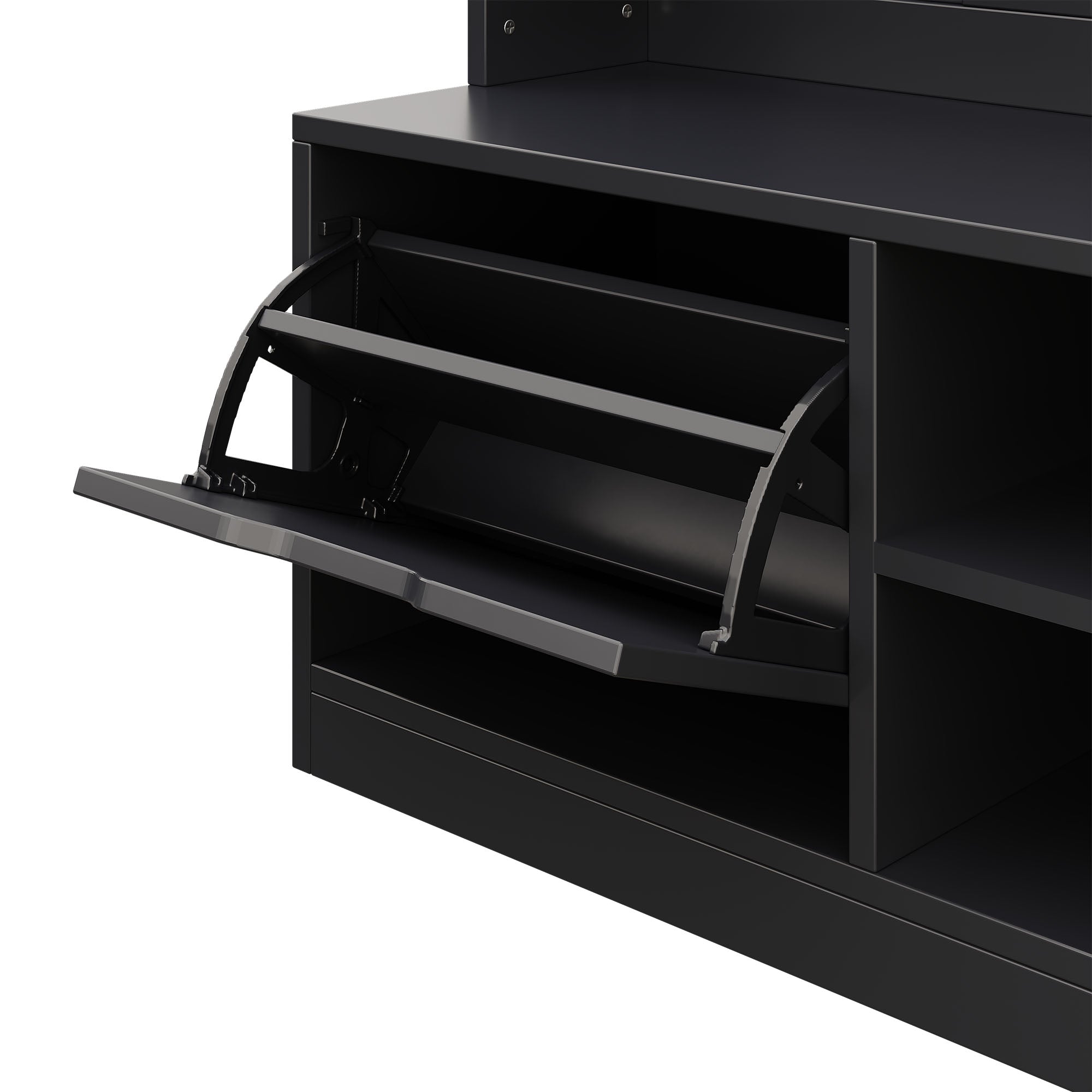Logidon kledingkastset zwart 100x185,5x40 cm met bank 6 haken