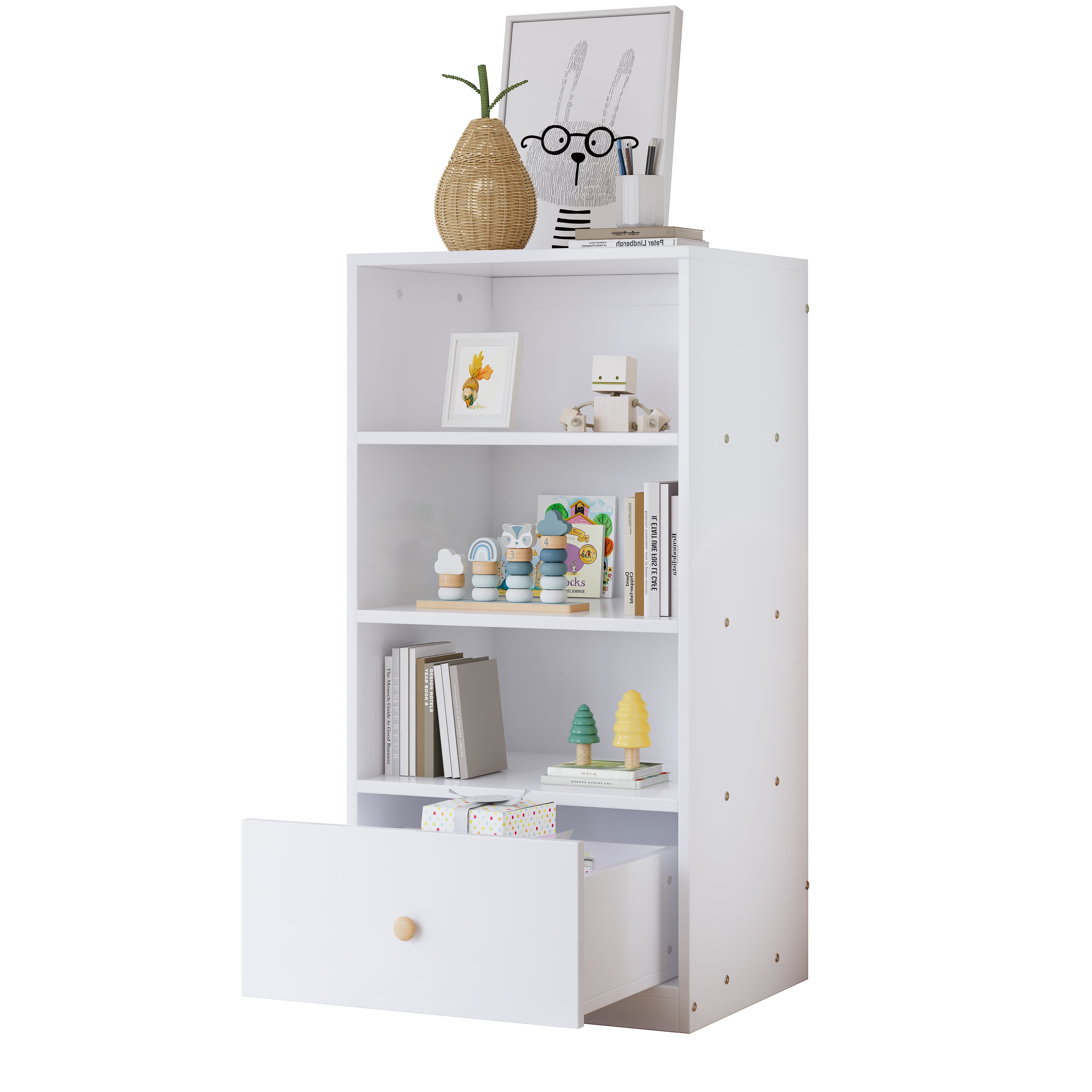 Logidon boekenkast wit 60x50x120 cm met 3 planken en lade