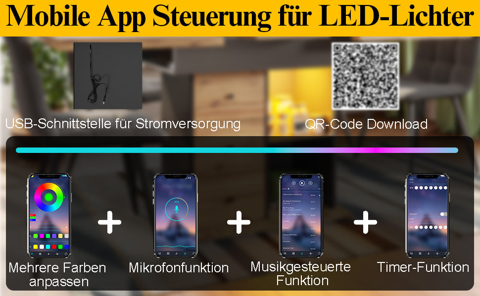 Logidon eettafel telescopisch uitschuifbaar 110-140×80 cm met LED verlichting