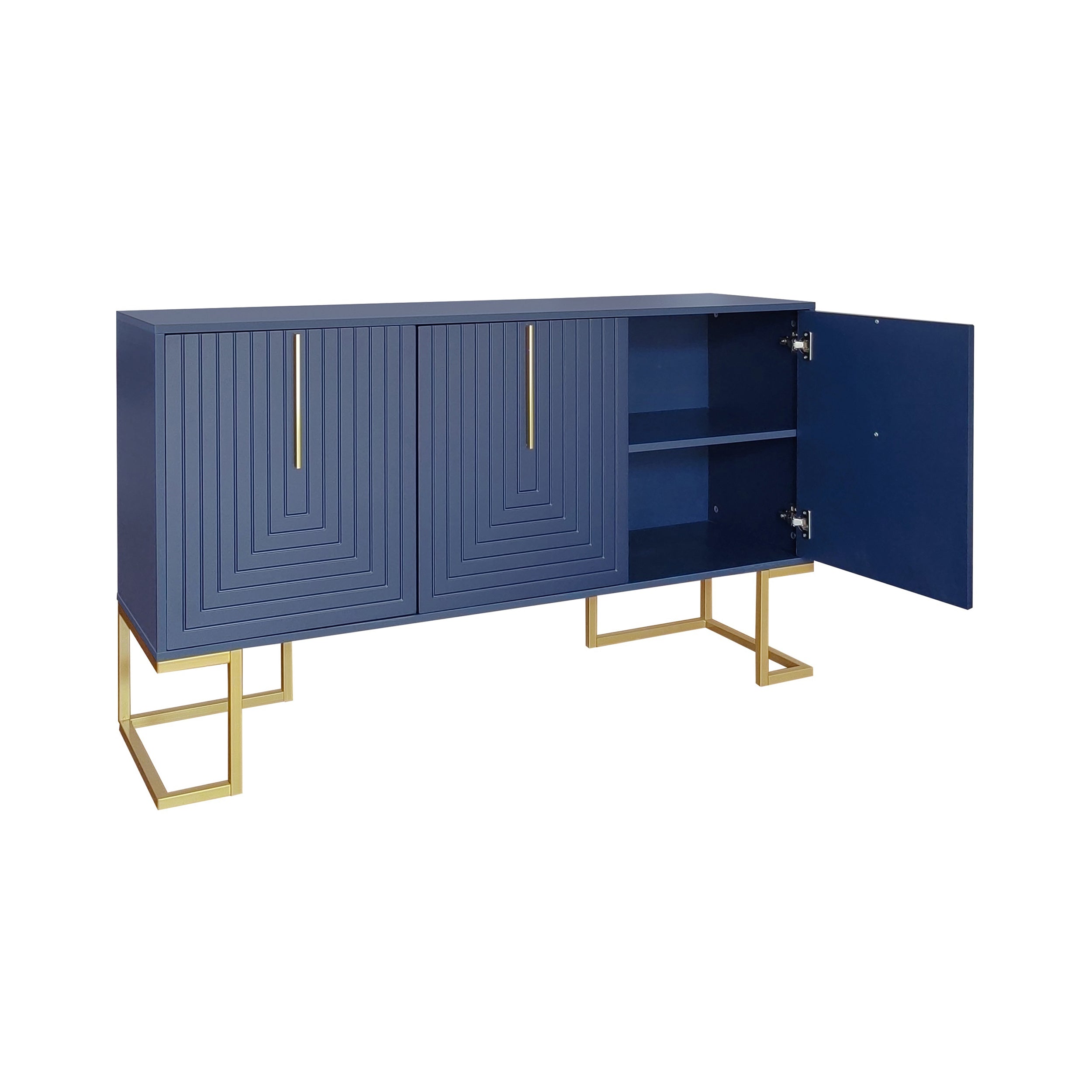 Logidon marineblauw dressoir met 3 deuren en verstelbare planken