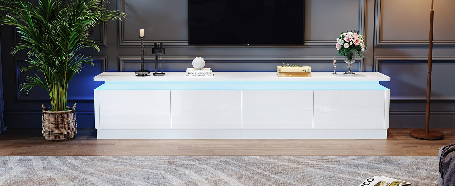 Logidon TV-meubel wit 180x34x40 cm met LED-verlichting 4 lades