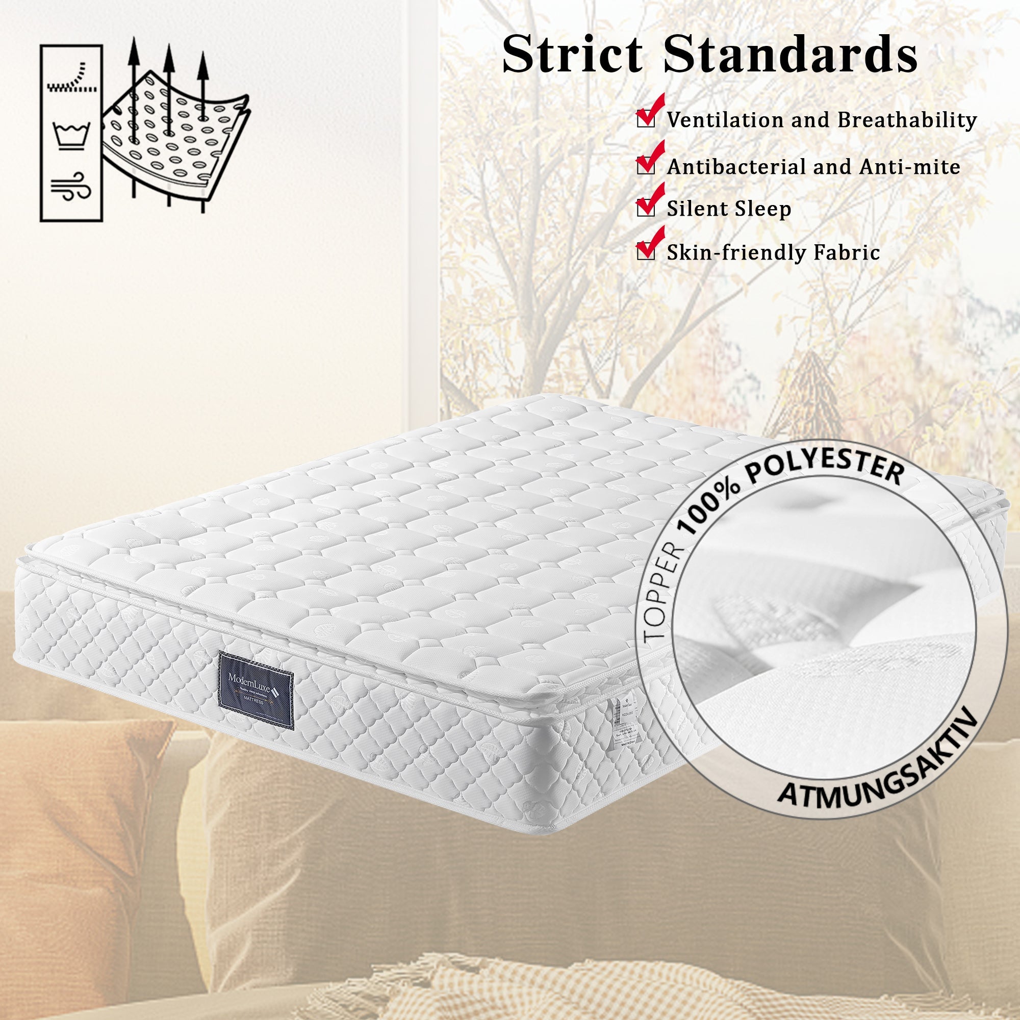 Logidon binnenveringsmatras 7 zones koudschuim 140x200 cm