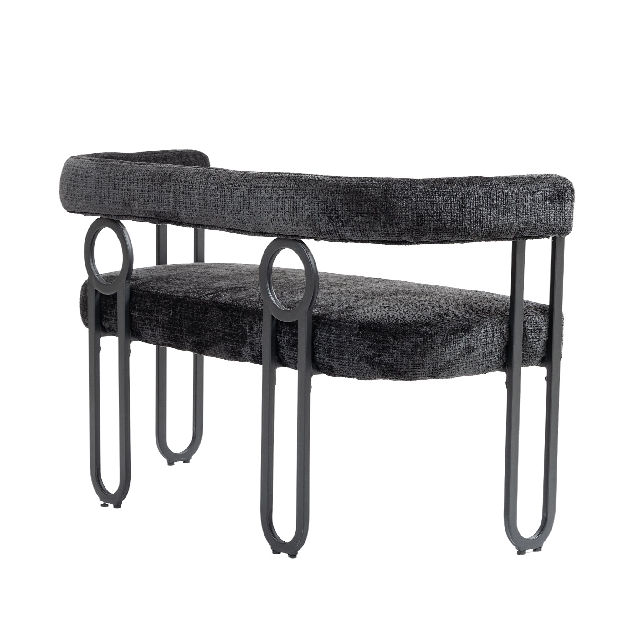 Logidon tweepersoonsslaapbank met ronde rug, zwart chenille