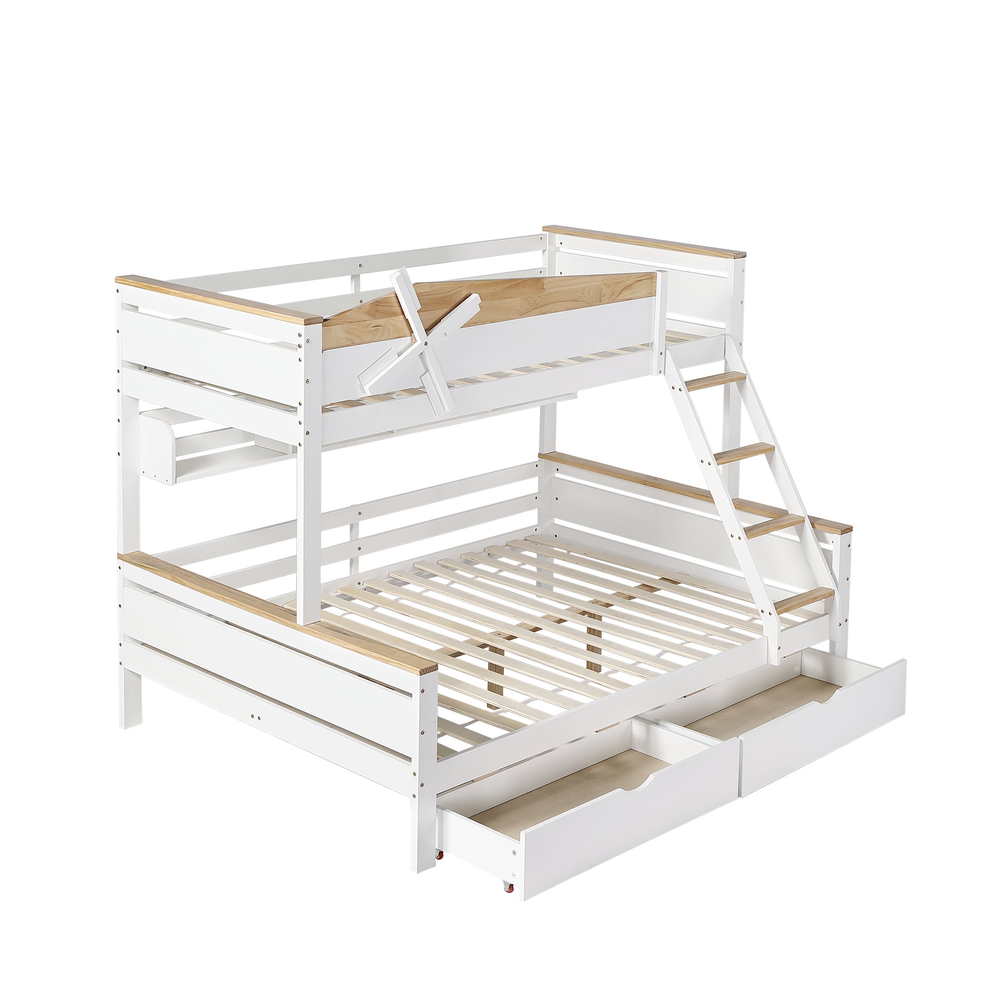 Logidon Stapelbed Met Molen Wit Naturel 90x200 cm en 140x200 cm
